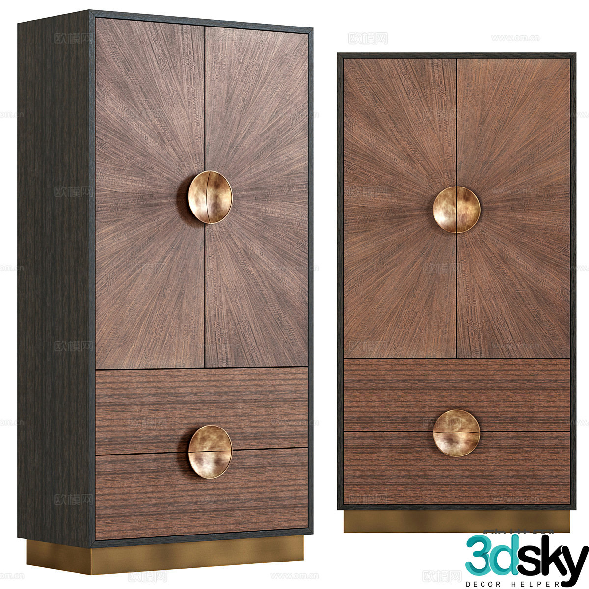 New Chinese style light luxury chest of cabinet side cabinet high cabinet decorative cabinet 3D model