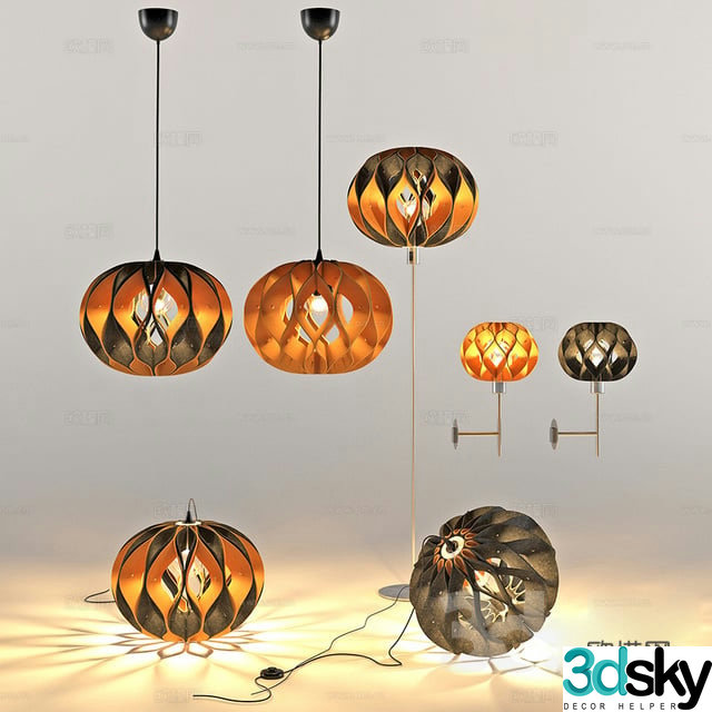 Postmodern pumpkin lantern combination 3D model