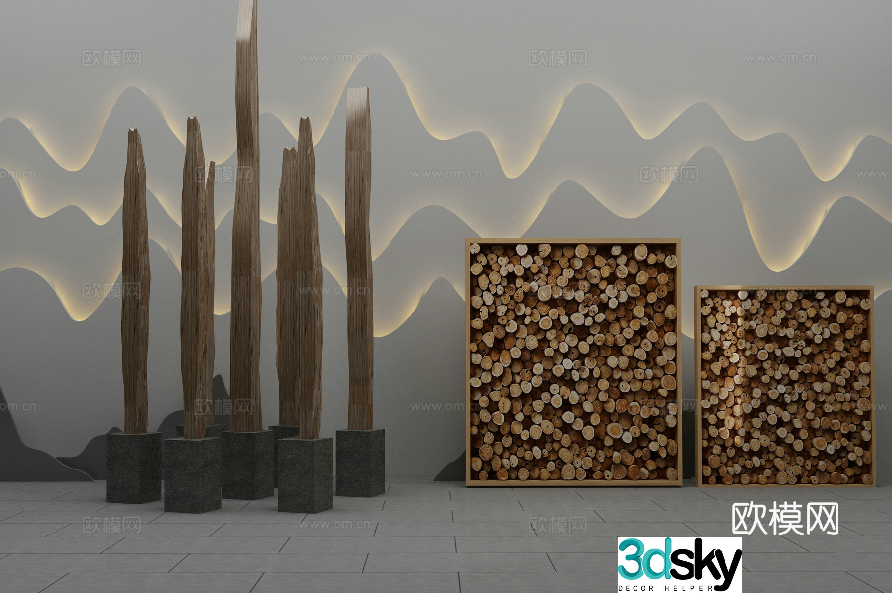 New Chinese landscape sketch 3D model