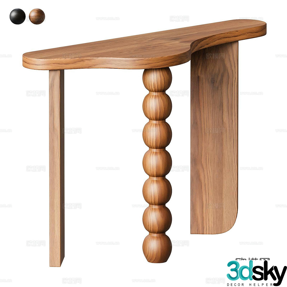 New Chinese style medieval solid wood end viewing platform entrance table entrance cabinet 3D model