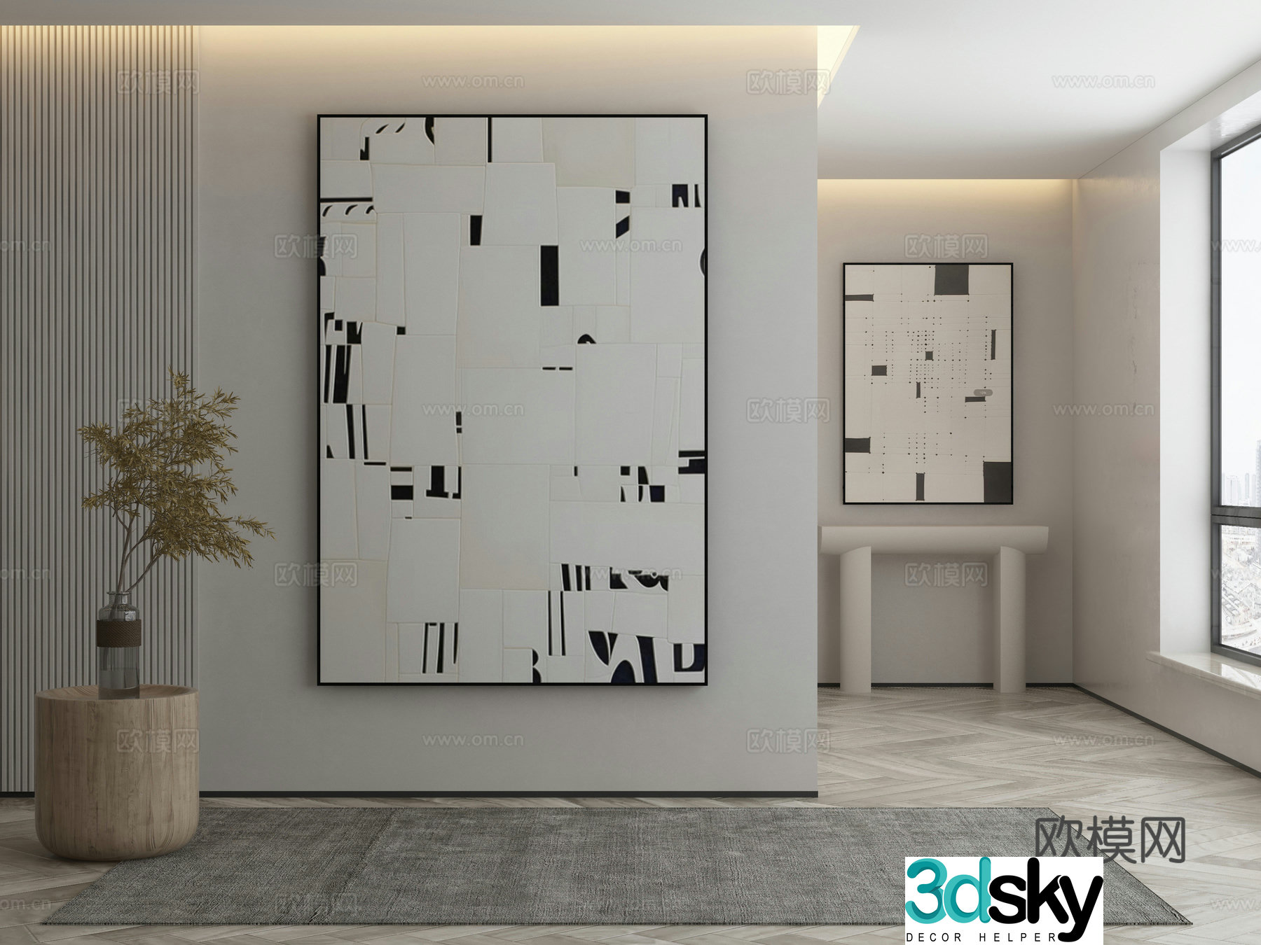 Modern Wasabi Hanging Painting Oil Painting 3D Model