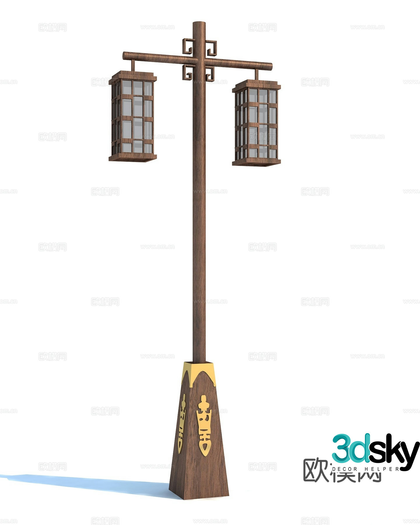 Chinese street lights landscape lights 3d model