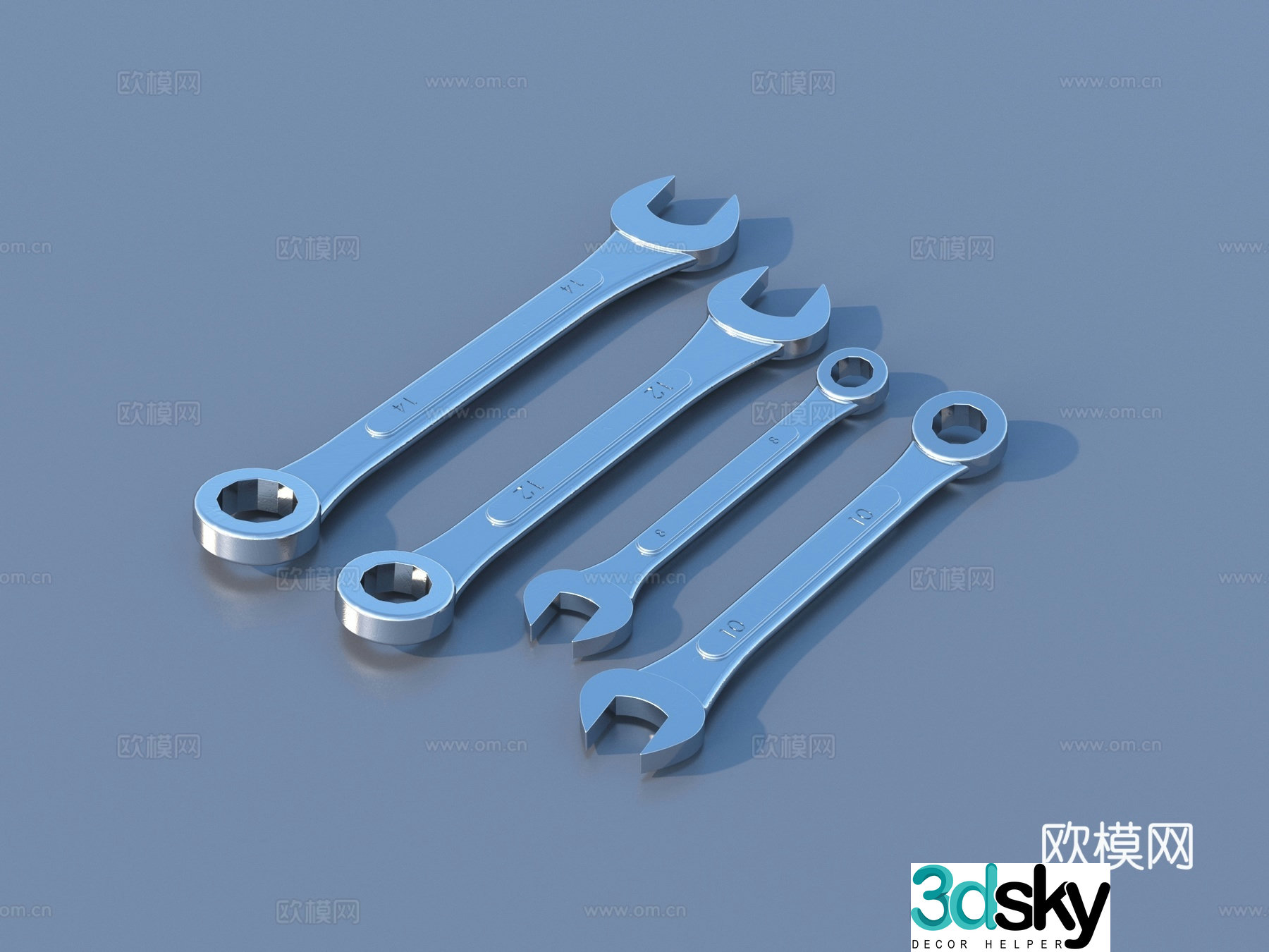 Wrench Repair Hardware Tools 3D Model