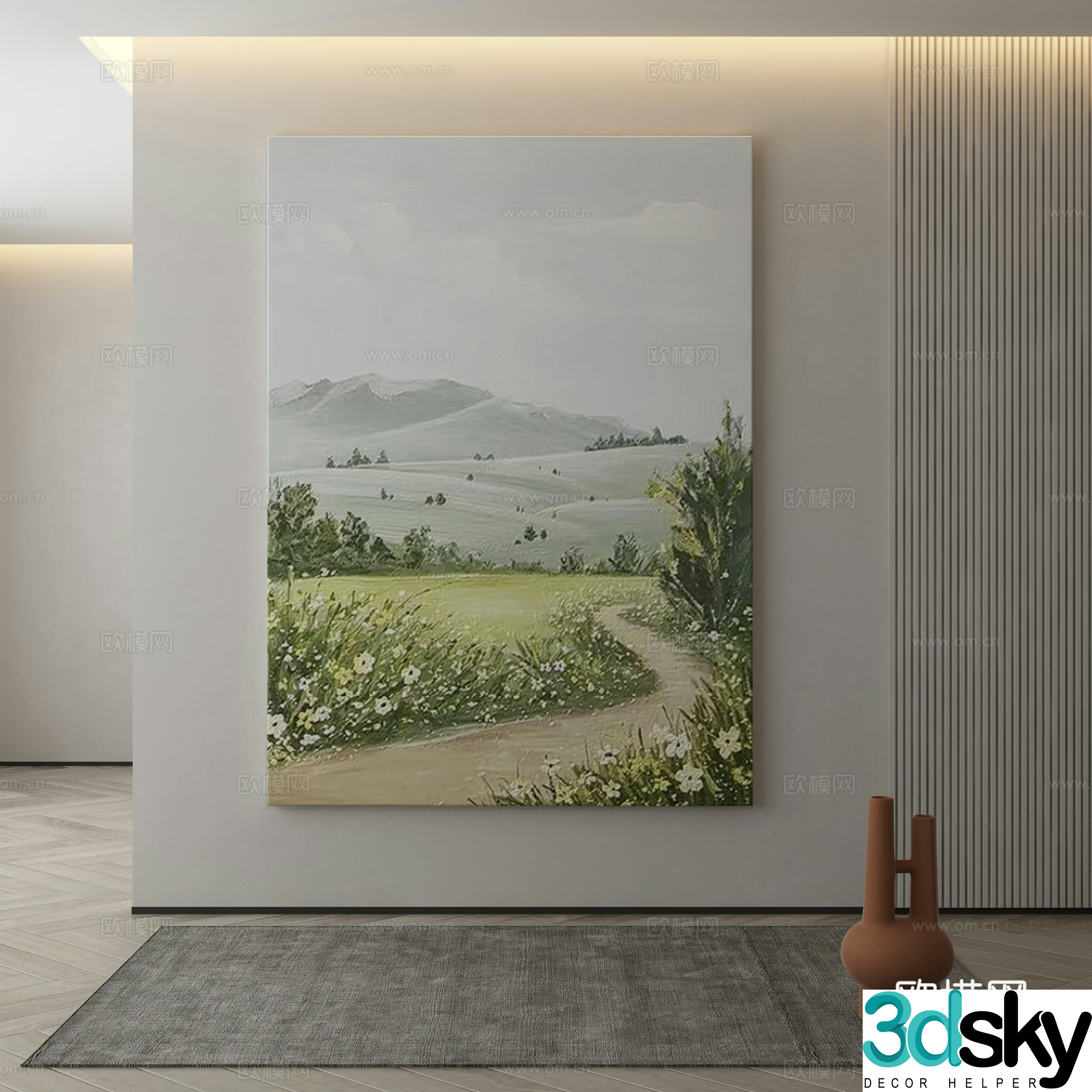 Modern Wasabi Hanging Painting Oil Painting 3D Model