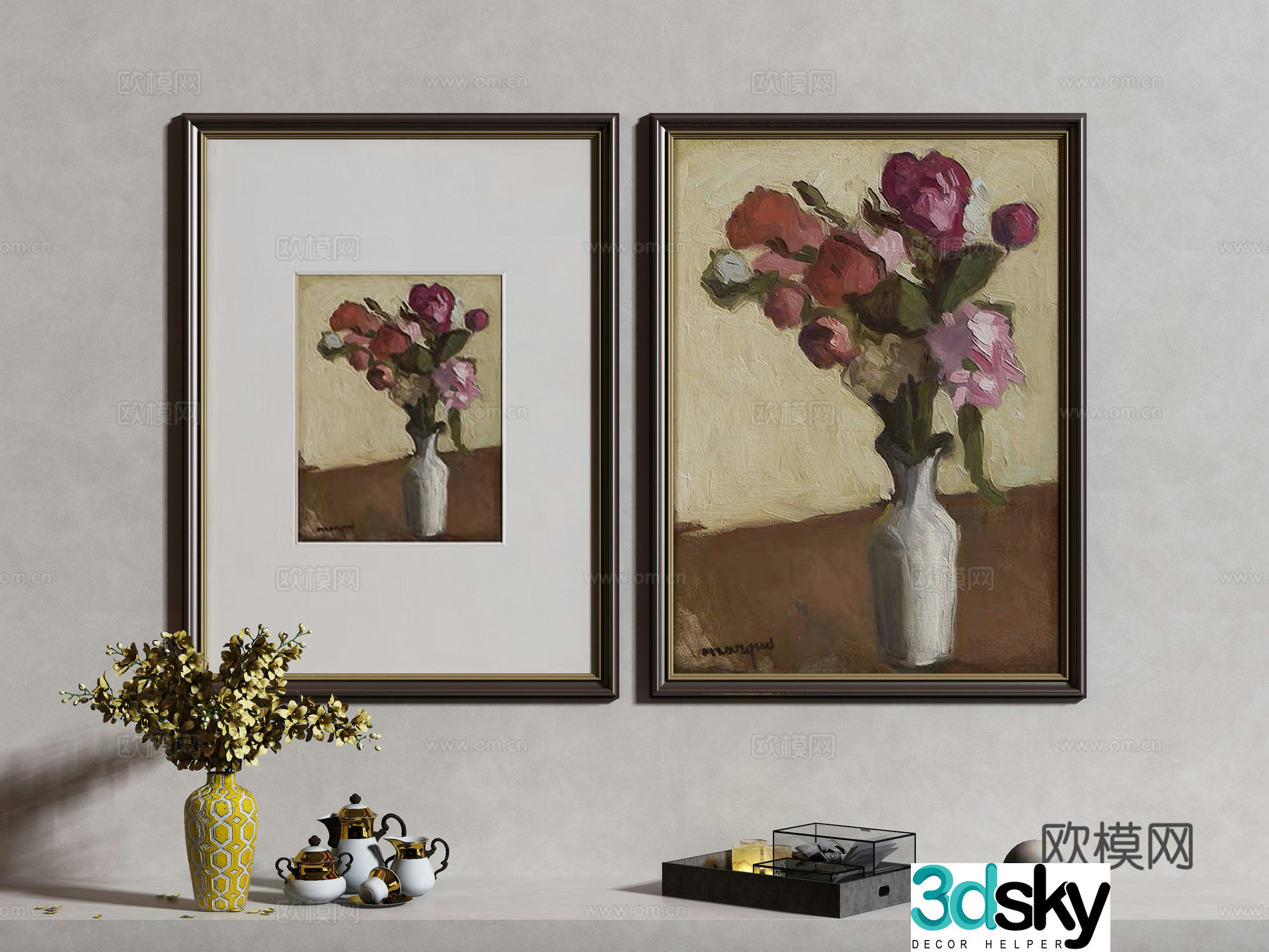 Modern Wasabi Hanging Painting Oil Painting 3D Model