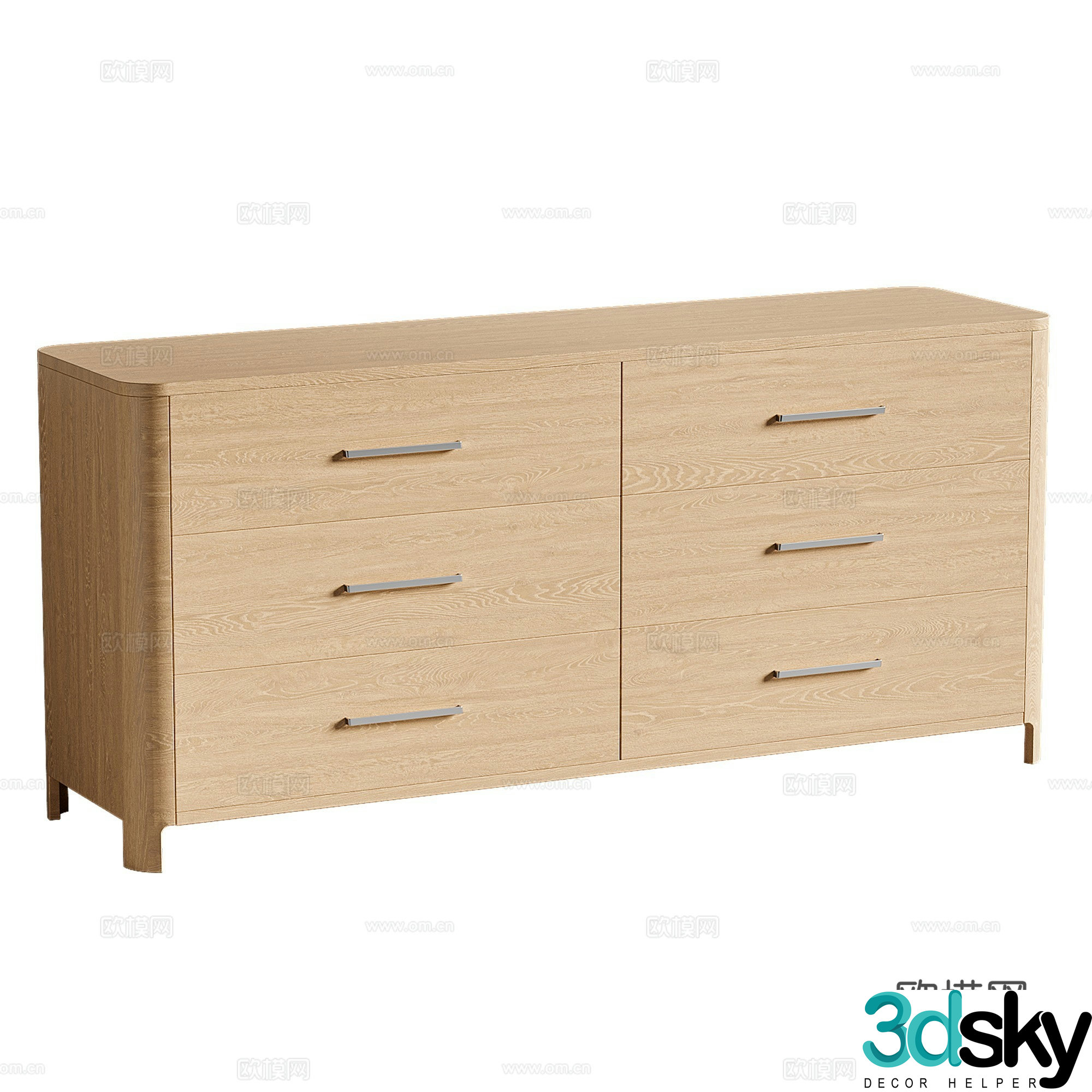 Modern Italian chest of drawers side cabinets low cabinet drawers 3d model