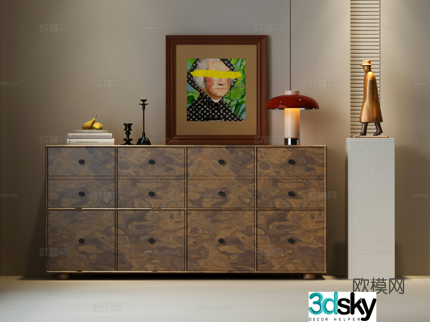 Modern French decorative cabinet Modern medieval porch cabinet French medieval decorative cabinet 3D model