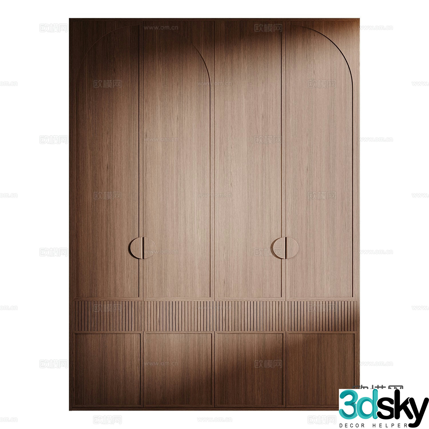 New Chinese style medieval style door wardrobe 3D model