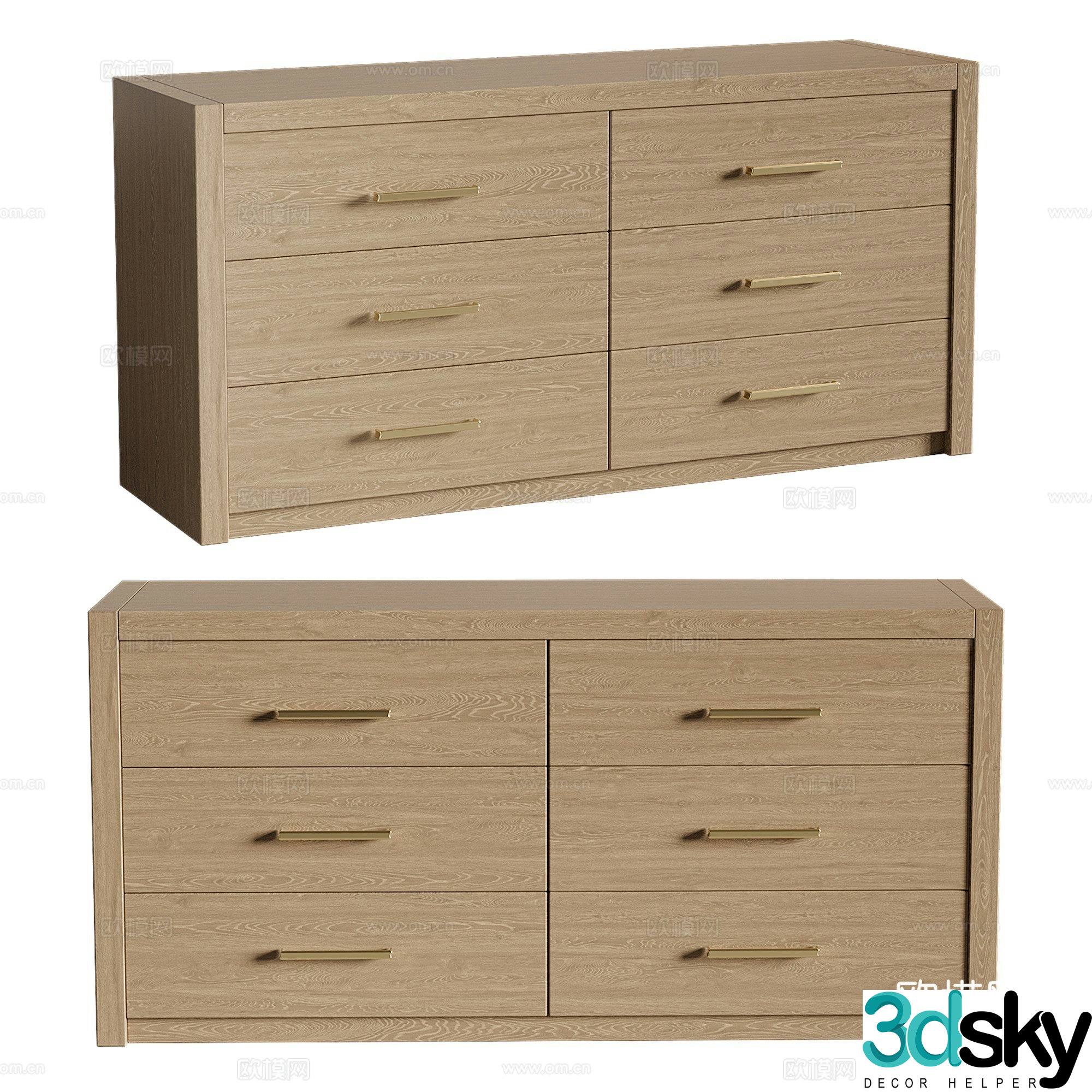 Modern Italian chest of drawers side cabinets low cabinet drawers 3d model