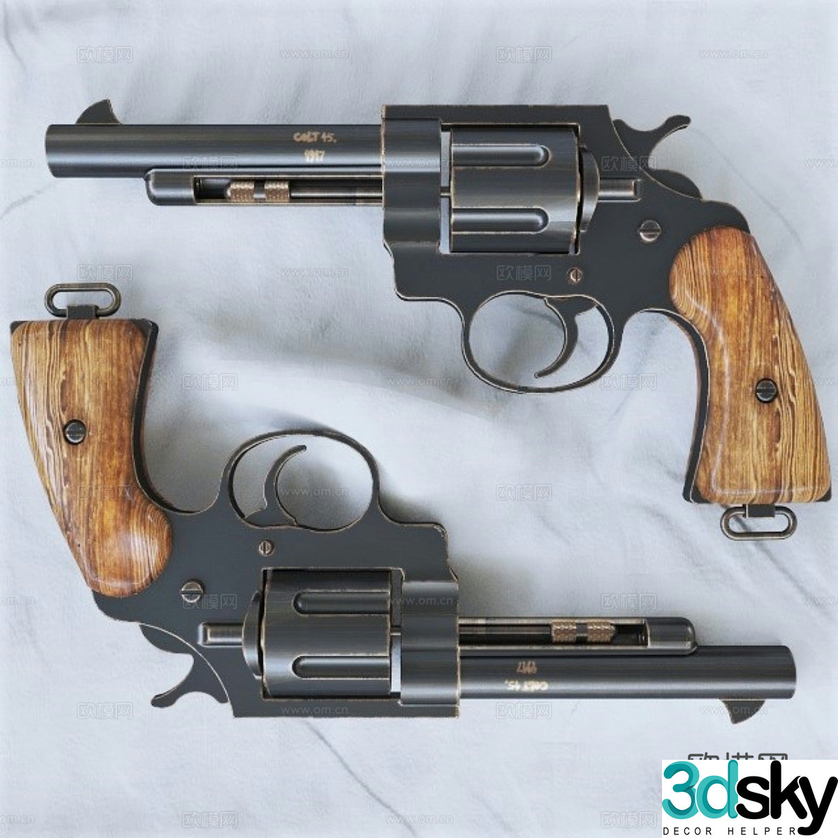 M1917 revolver 3d model