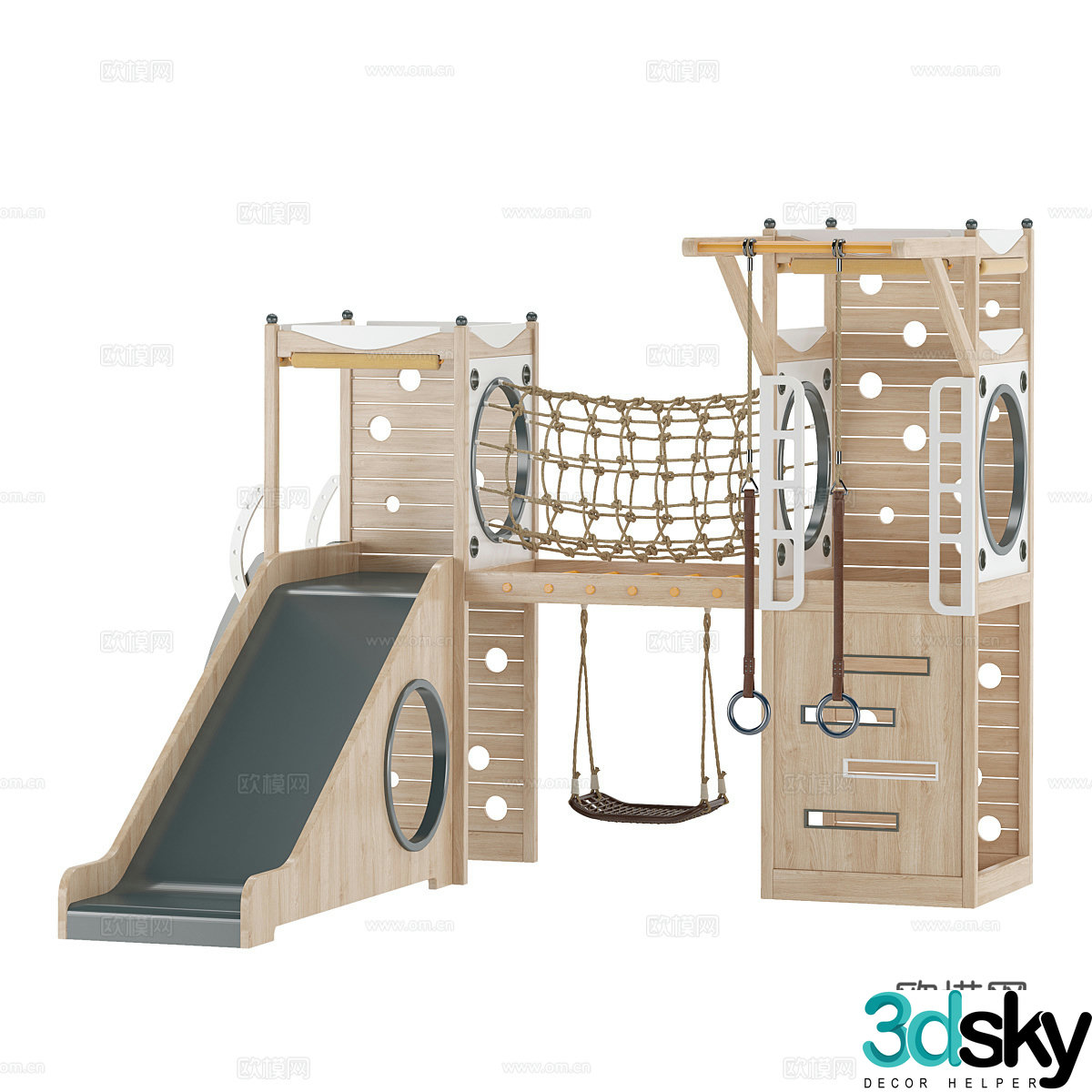 Children's play equipment, ladder, slide 3d model
