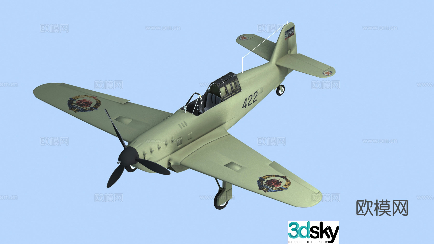 WWII military aircraft 3d model