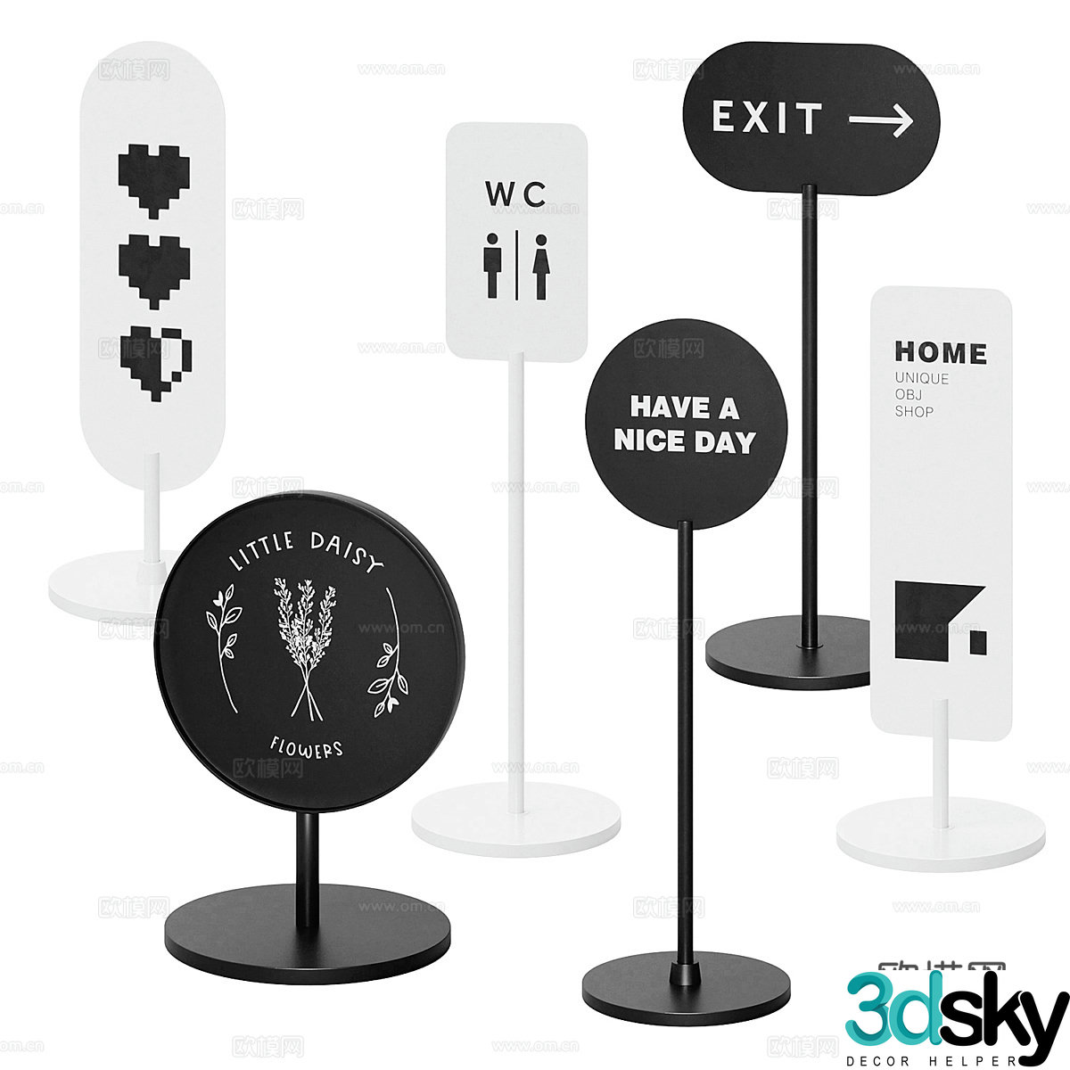 Modern vertical sign sign 3d model