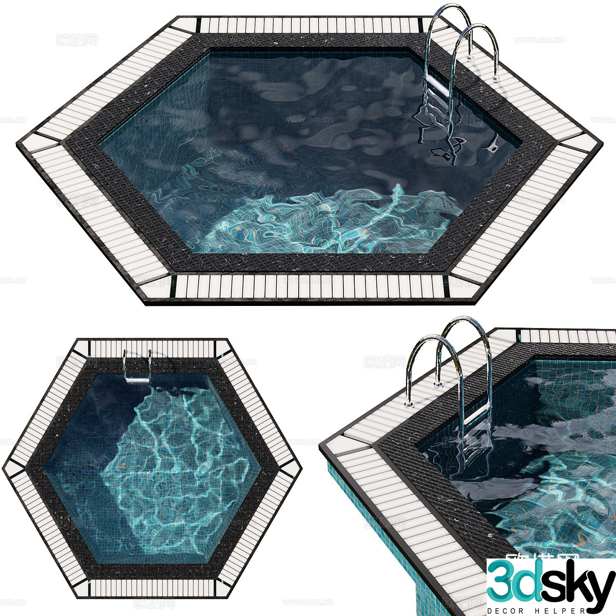 Modern outdoor swimming pool 3d model