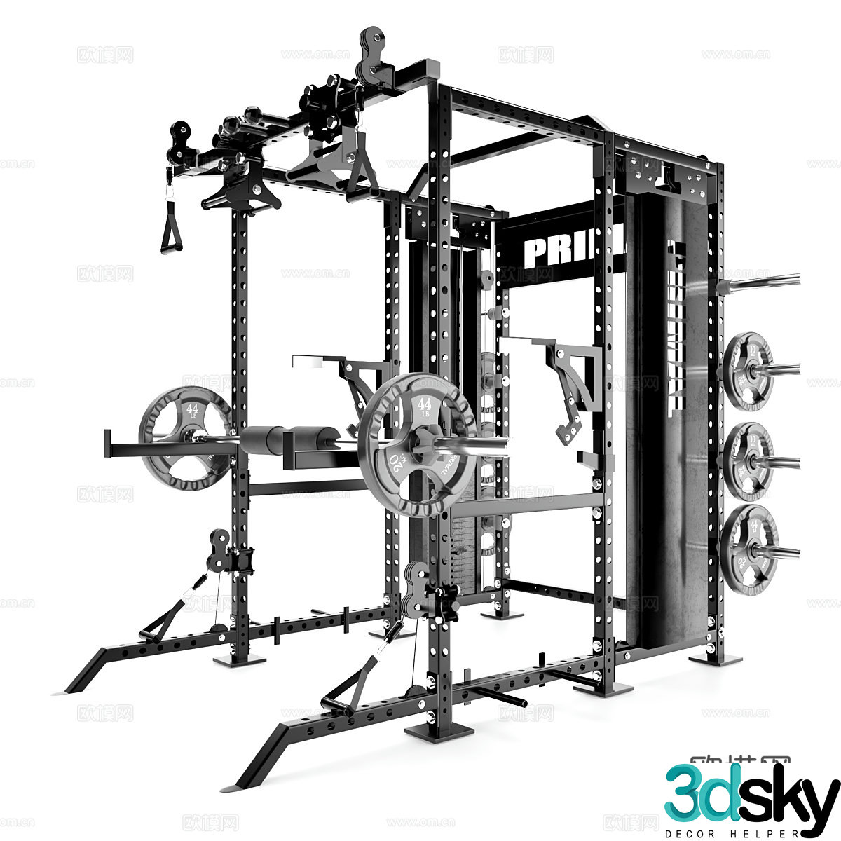 Modern fitness equipment 3d model
