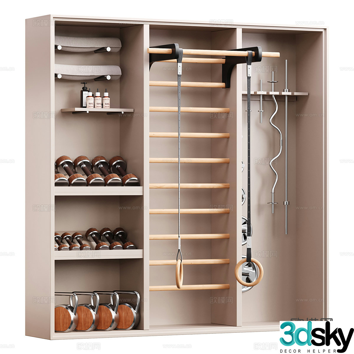 Modern fitness equipment equipment cabinet 3d model