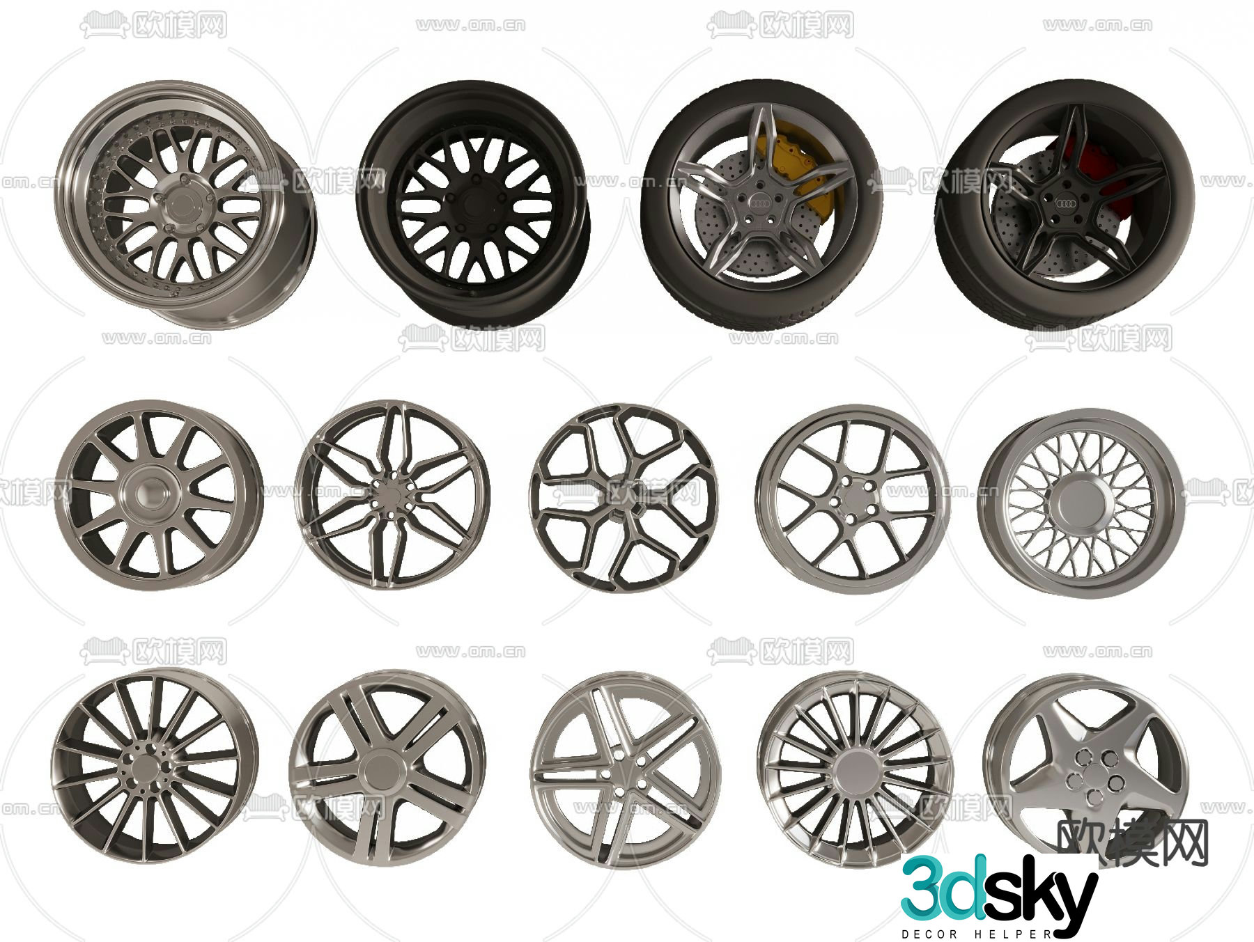 car tire hub wheel 3d model