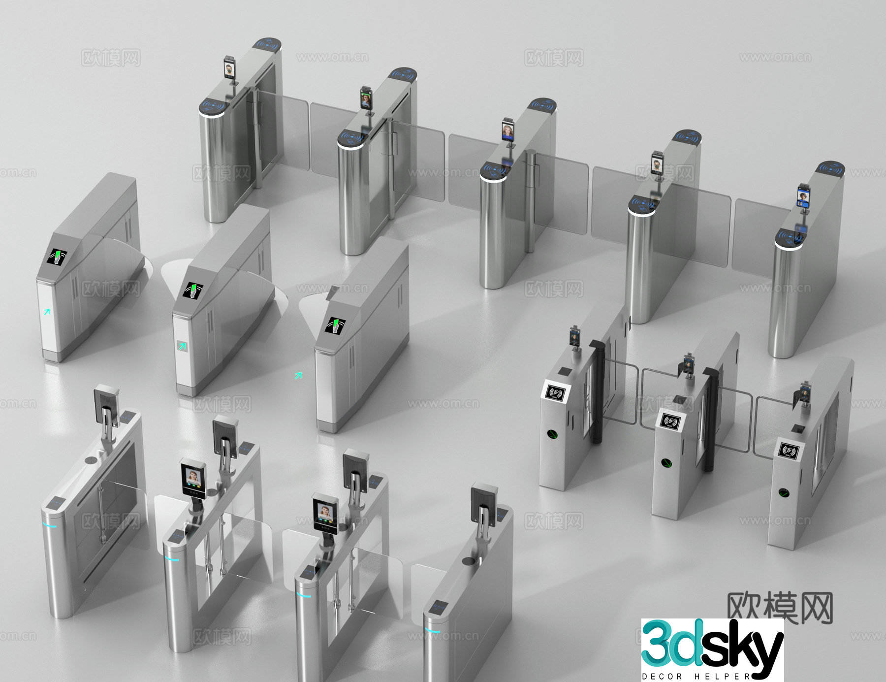 Access control machine, gate, sensor door, security door 3D model