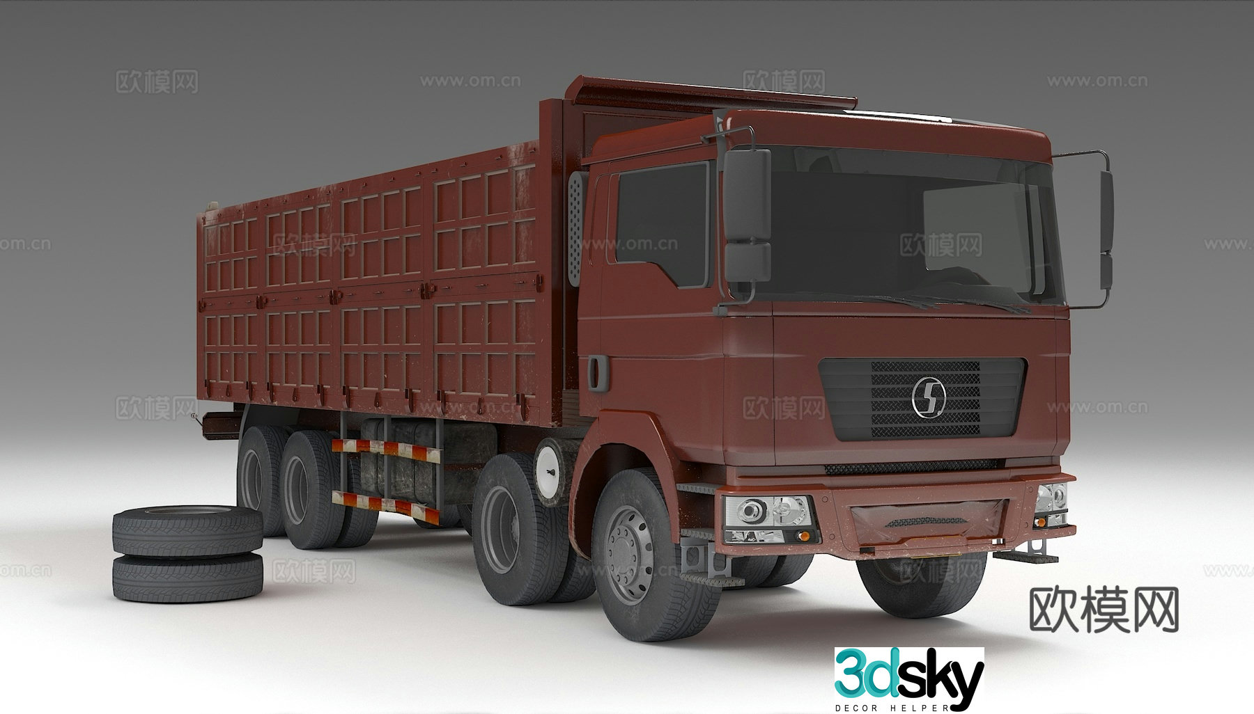 truck tire heavy truck large truck engineering vehicle 3d model