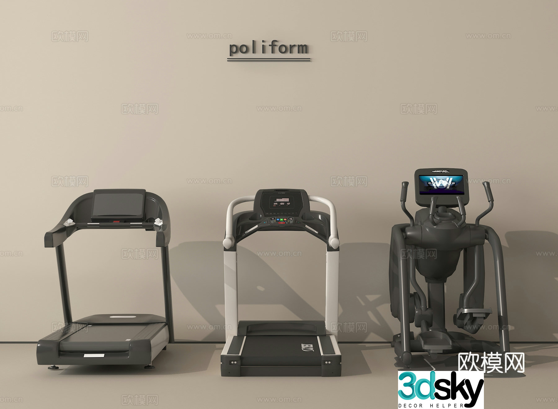 Fitness equipment treadmill 3d model