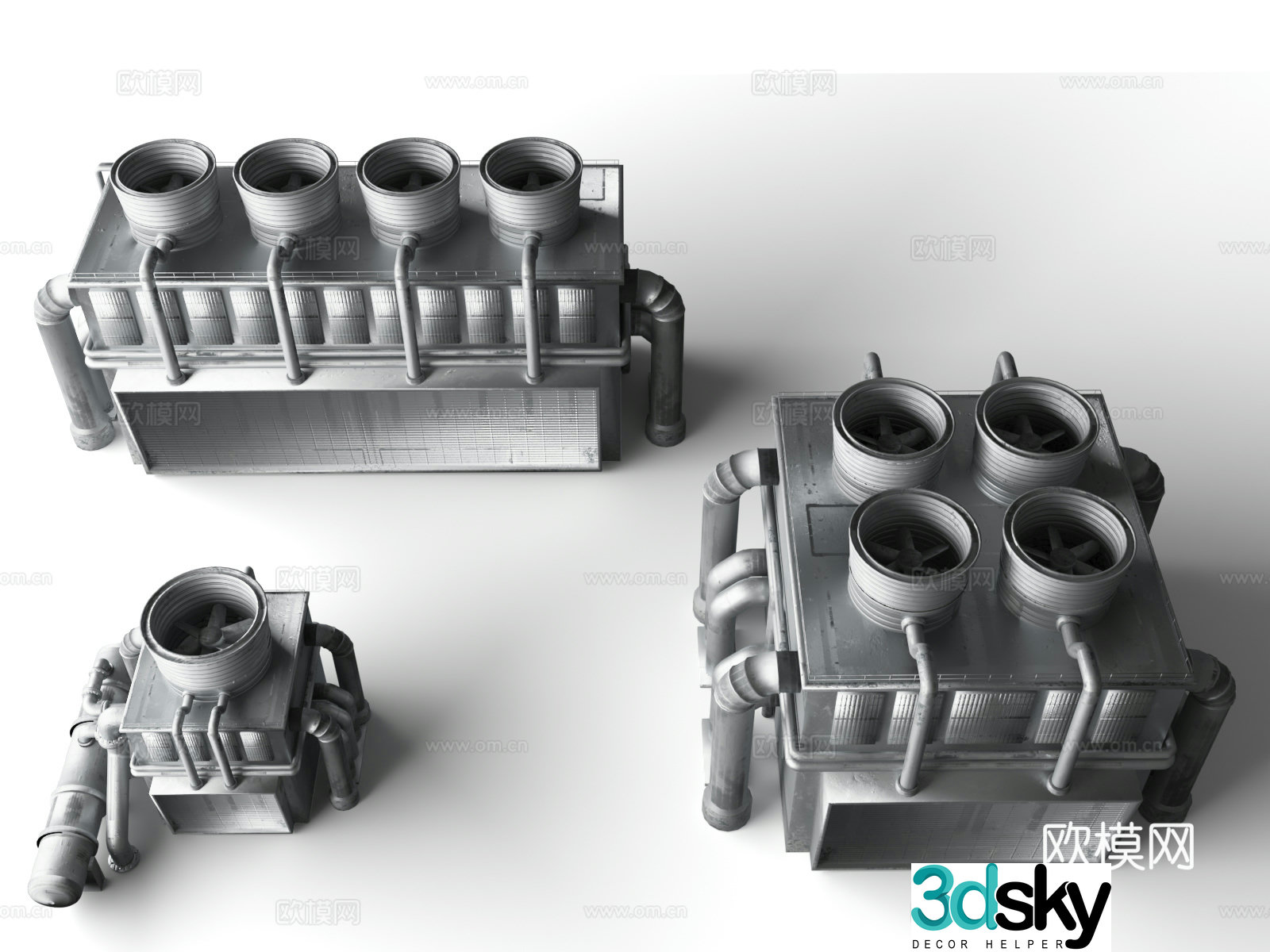 Central air conditioning outdoor unit Telecom signal receiving station Decay components of garbage factory Industrial asset 3D model