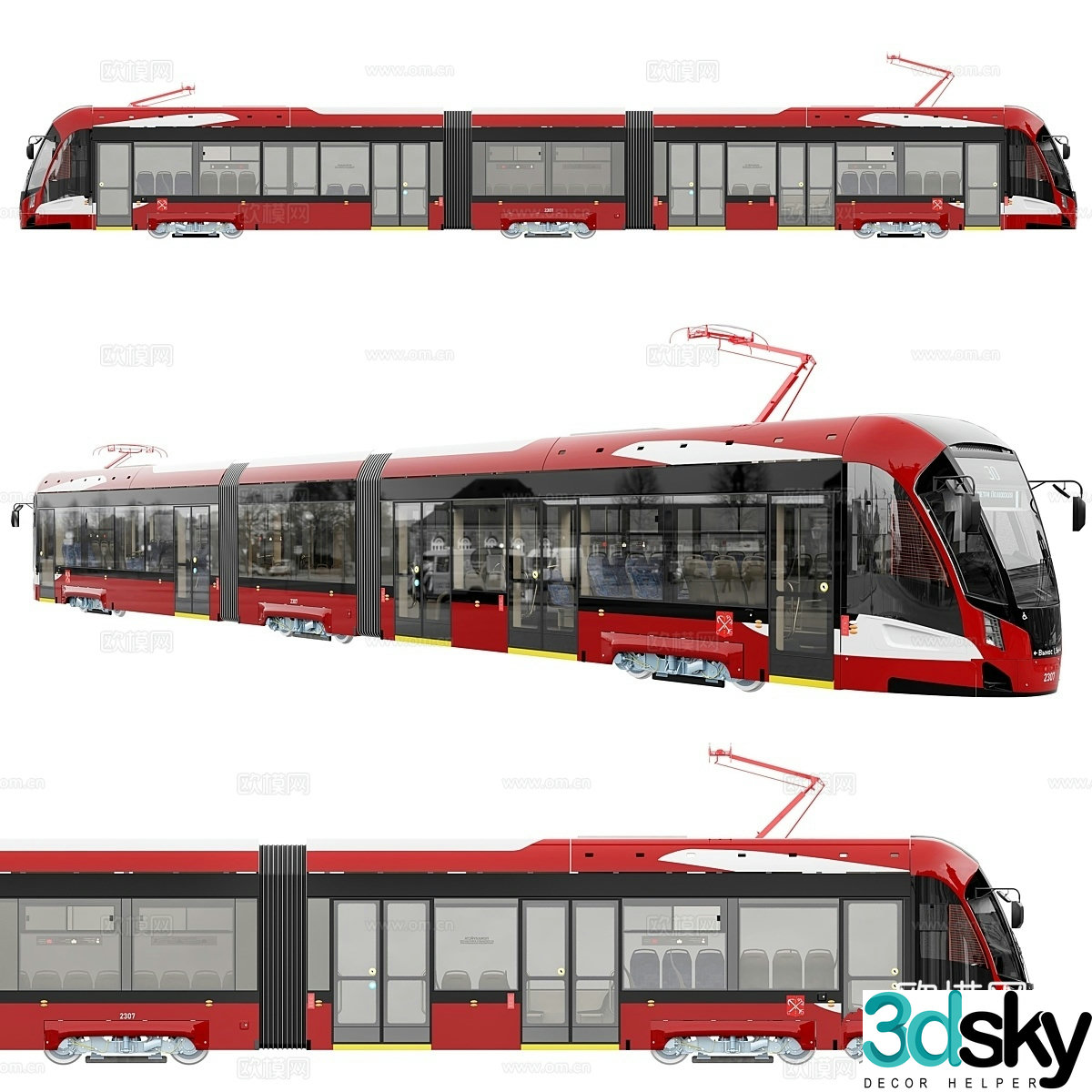 Tram Neva 71-932 3d model