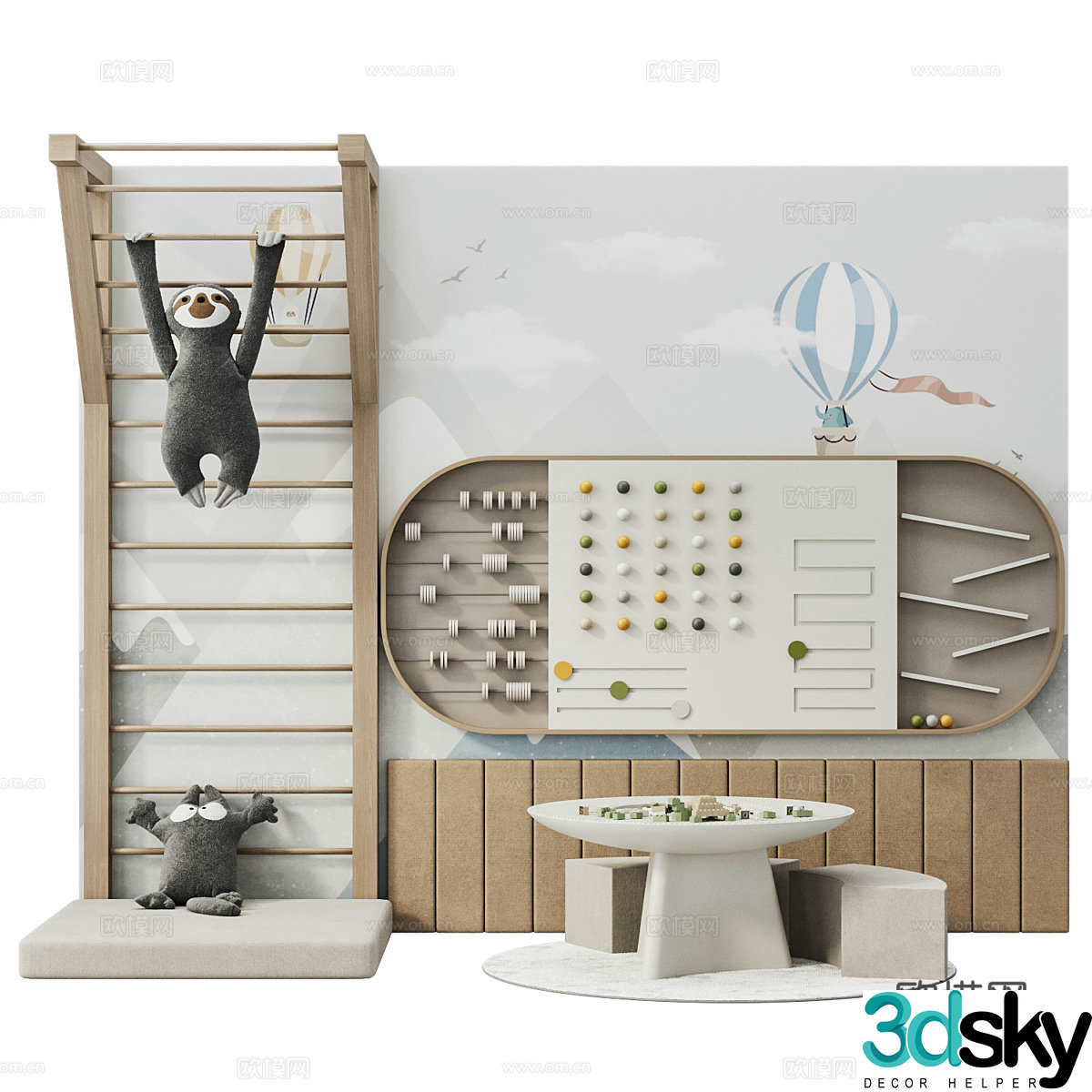 Modern children's play area 3d model