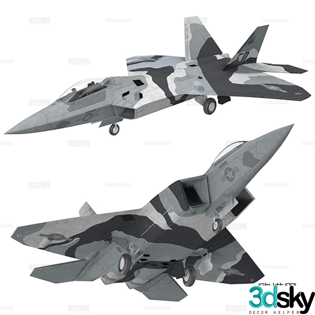 F-22 raptor fighter 3d model