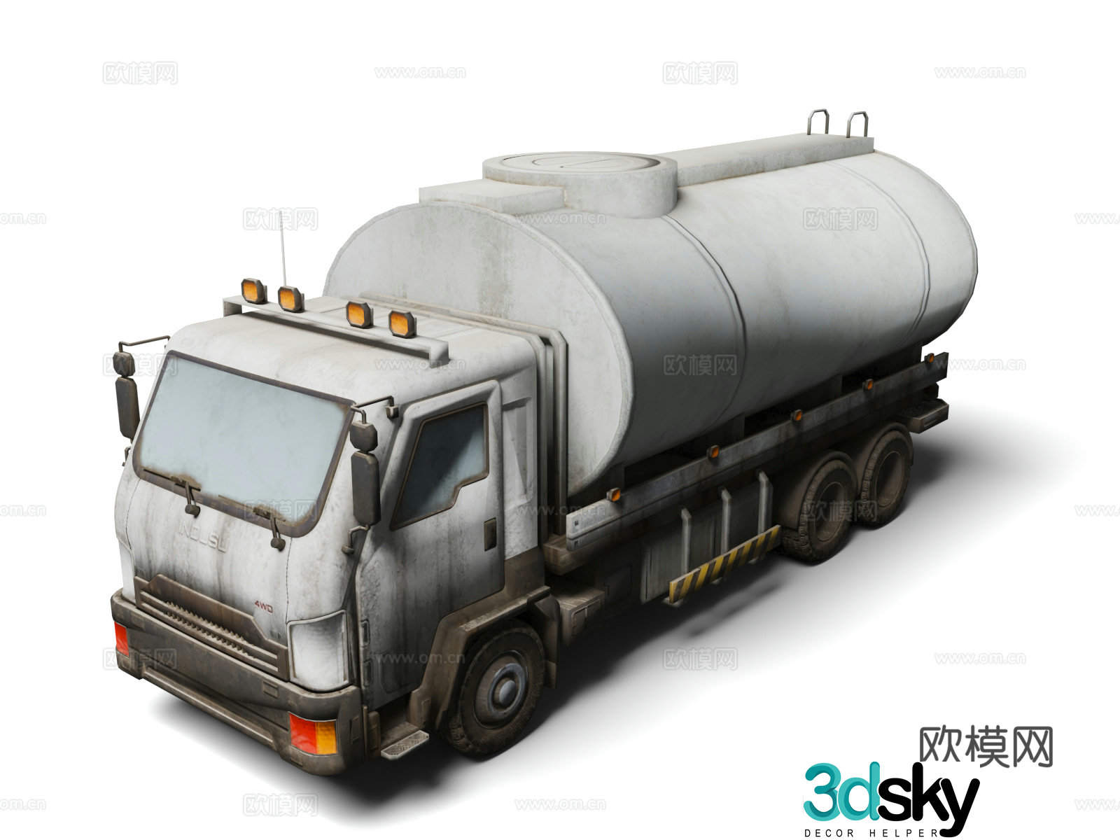 Oil transport vehicle transport vehicle special vehicle dangerous goods transport vehicle 3d model