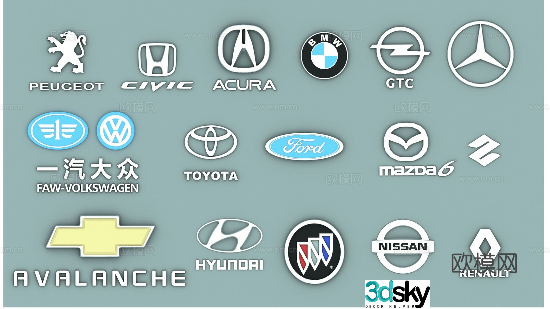 modern car logo 3d model