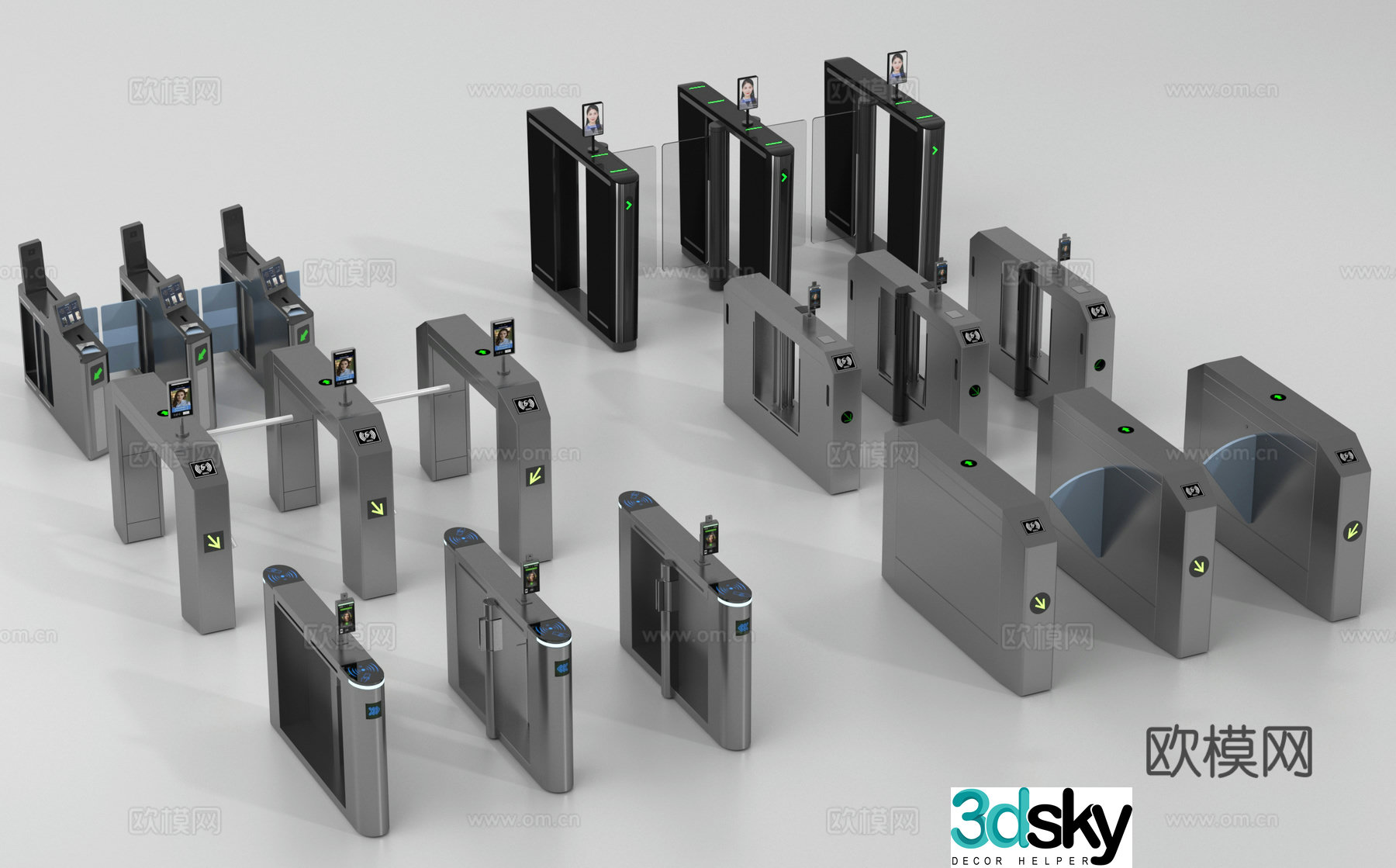 Security gate, access control machine, ticket gate, sensor door 3D model