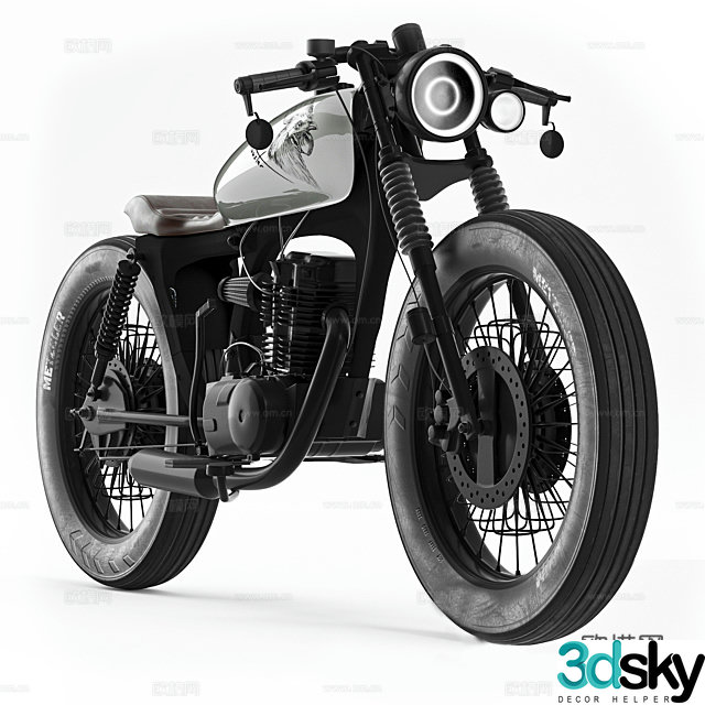 retro motorcycle motorcycle 3d model