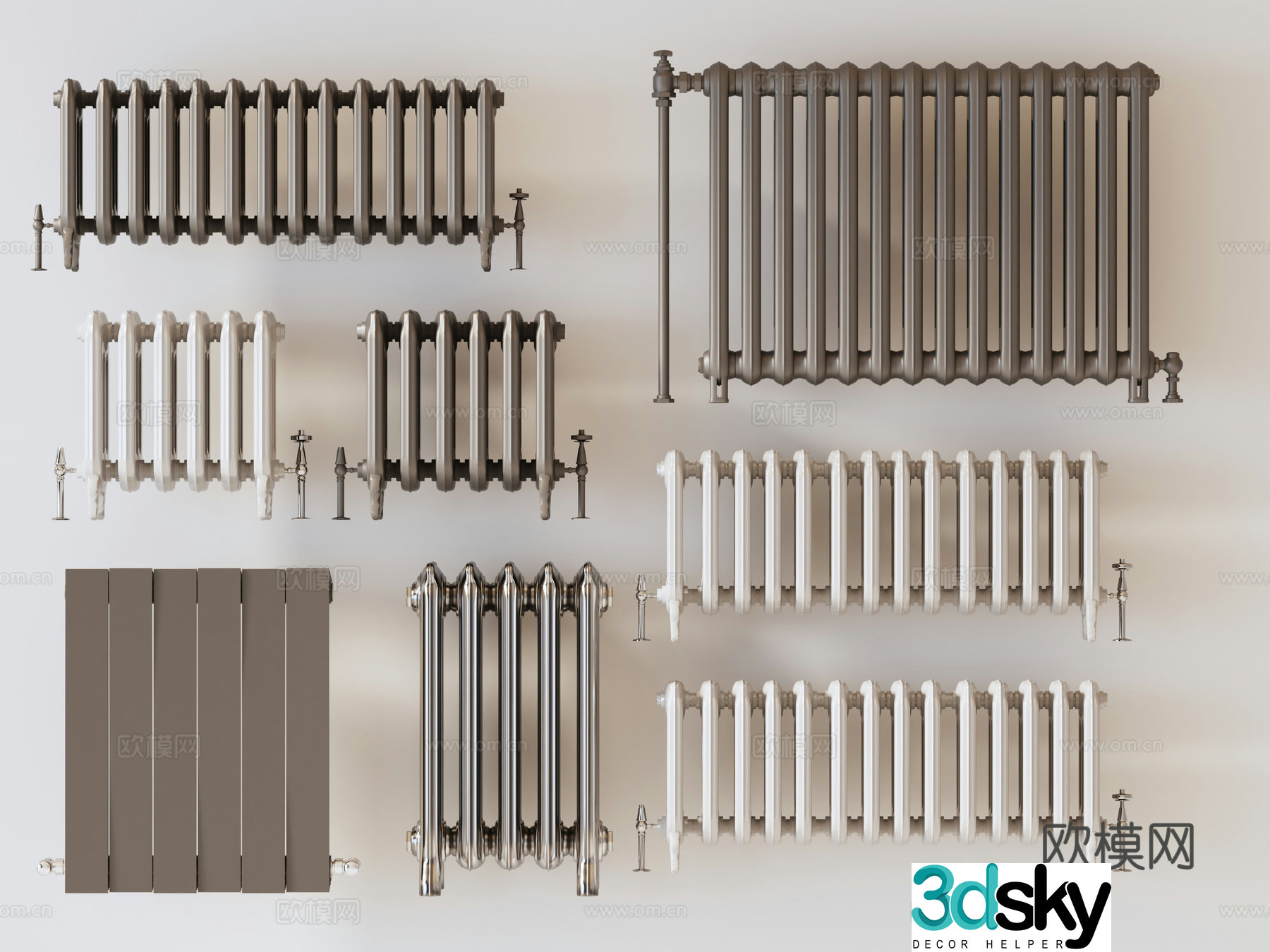 Old radiator cast iron radiator 3d model