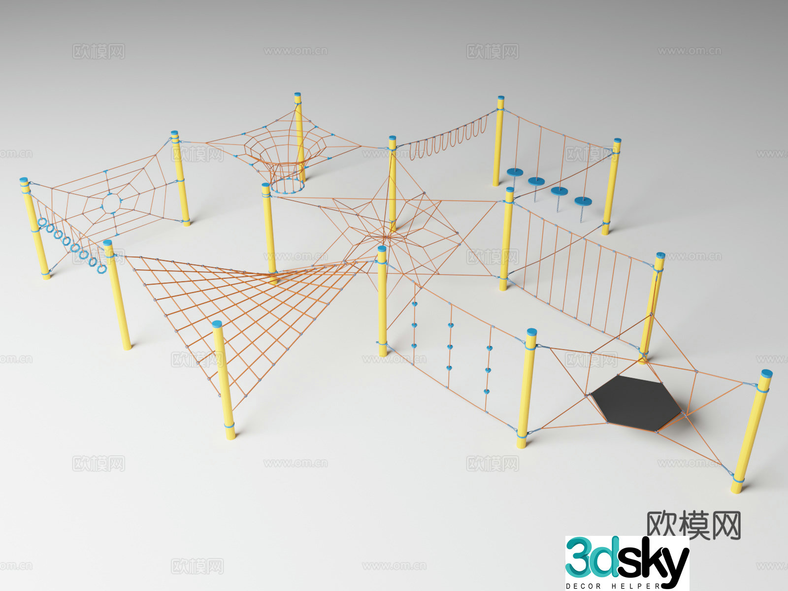 Cartoon children's amusement park facilities 3d model