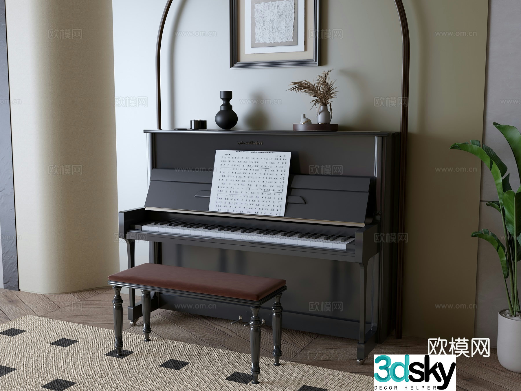 American piano 3d model