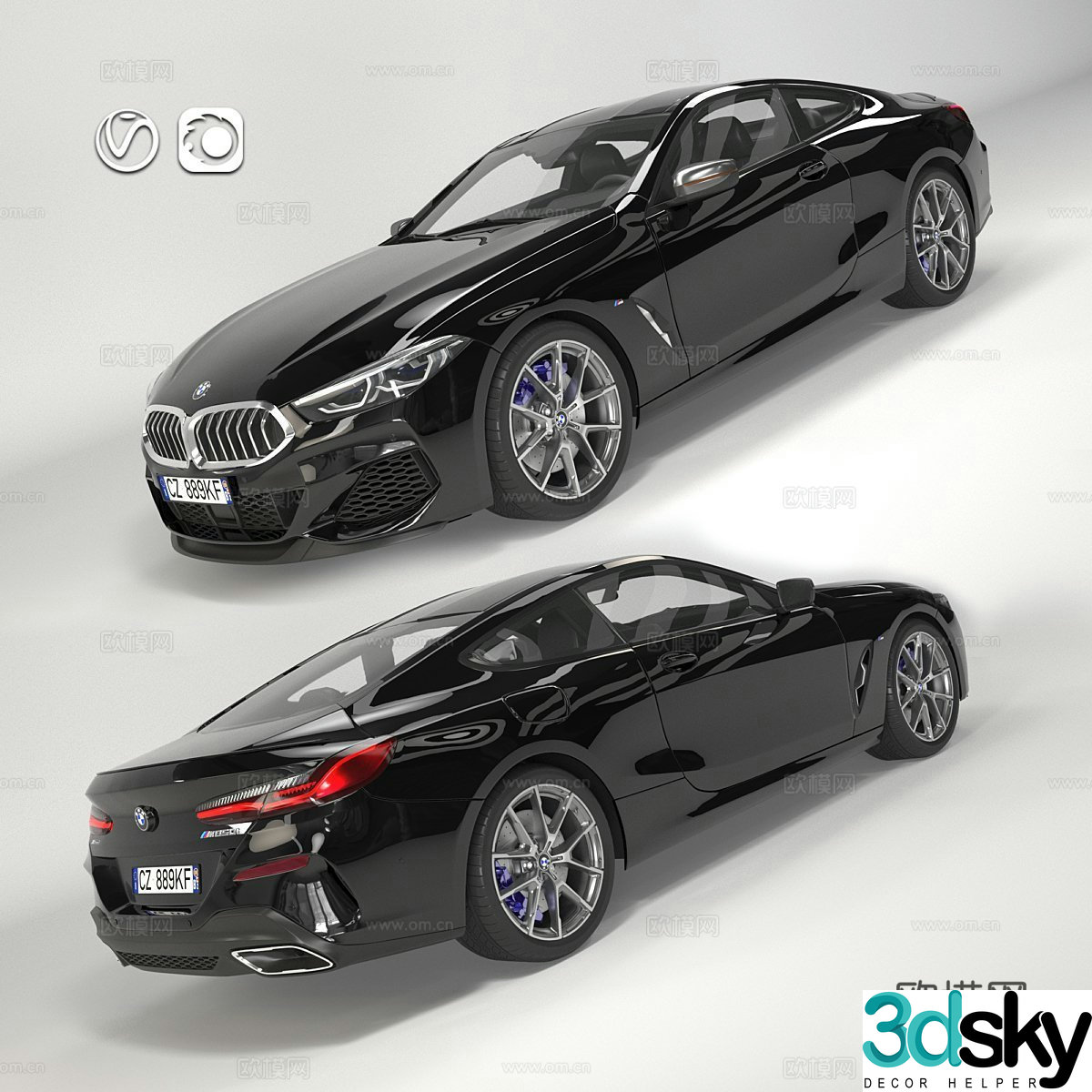 BMW 8 Series M850i ​​Coupe 2019 3d model