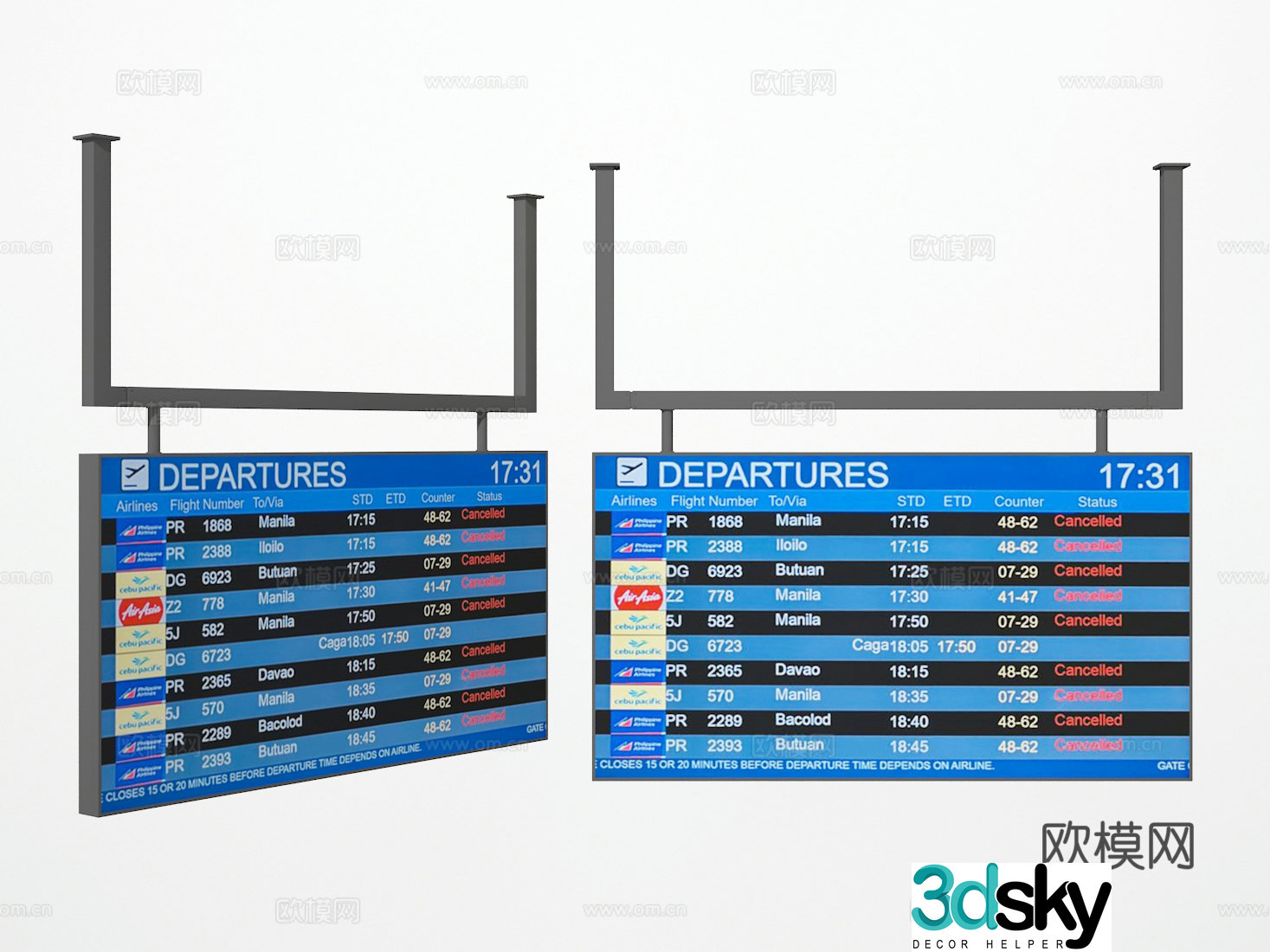 Airport sign 3d model