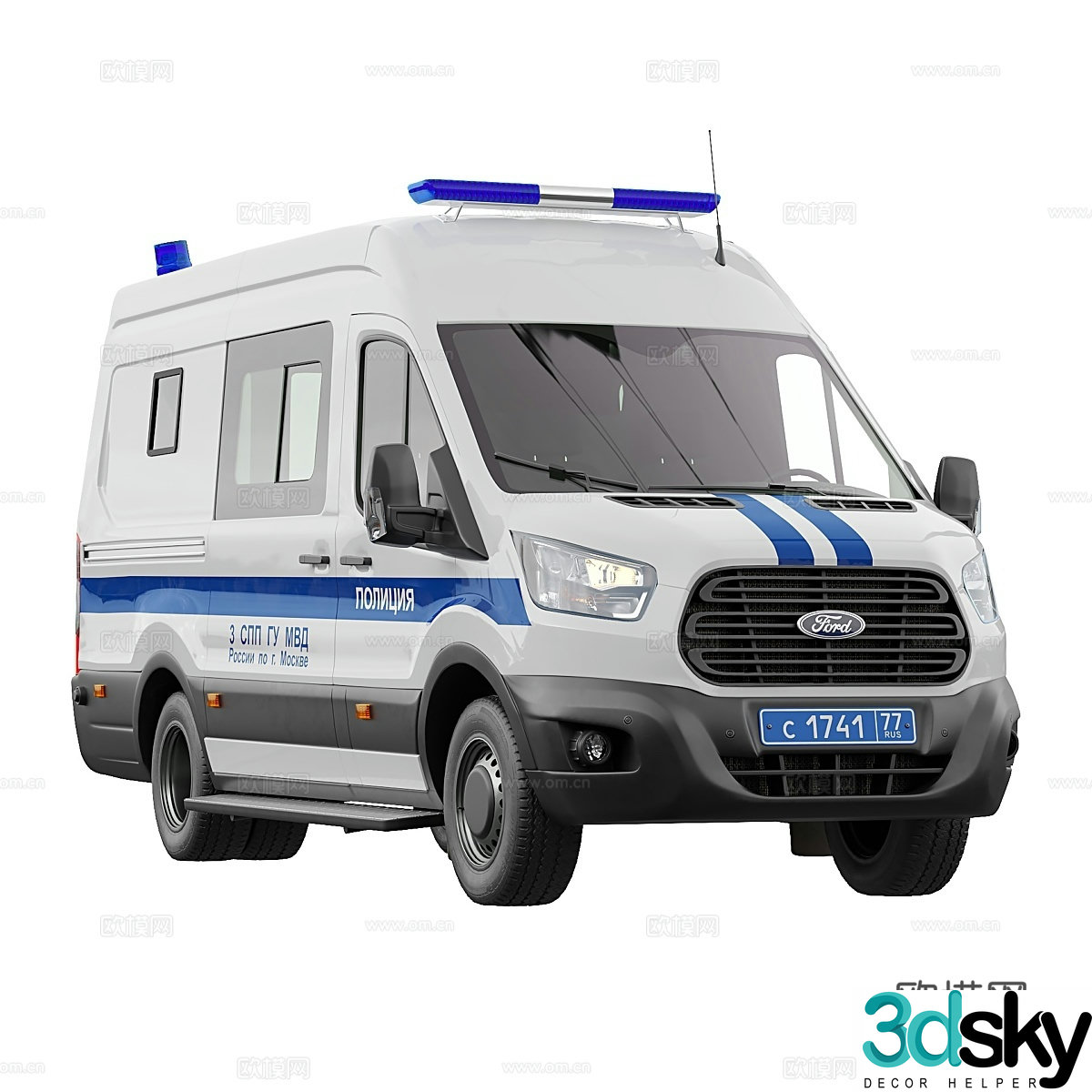 Ford Transit police car 3d model
