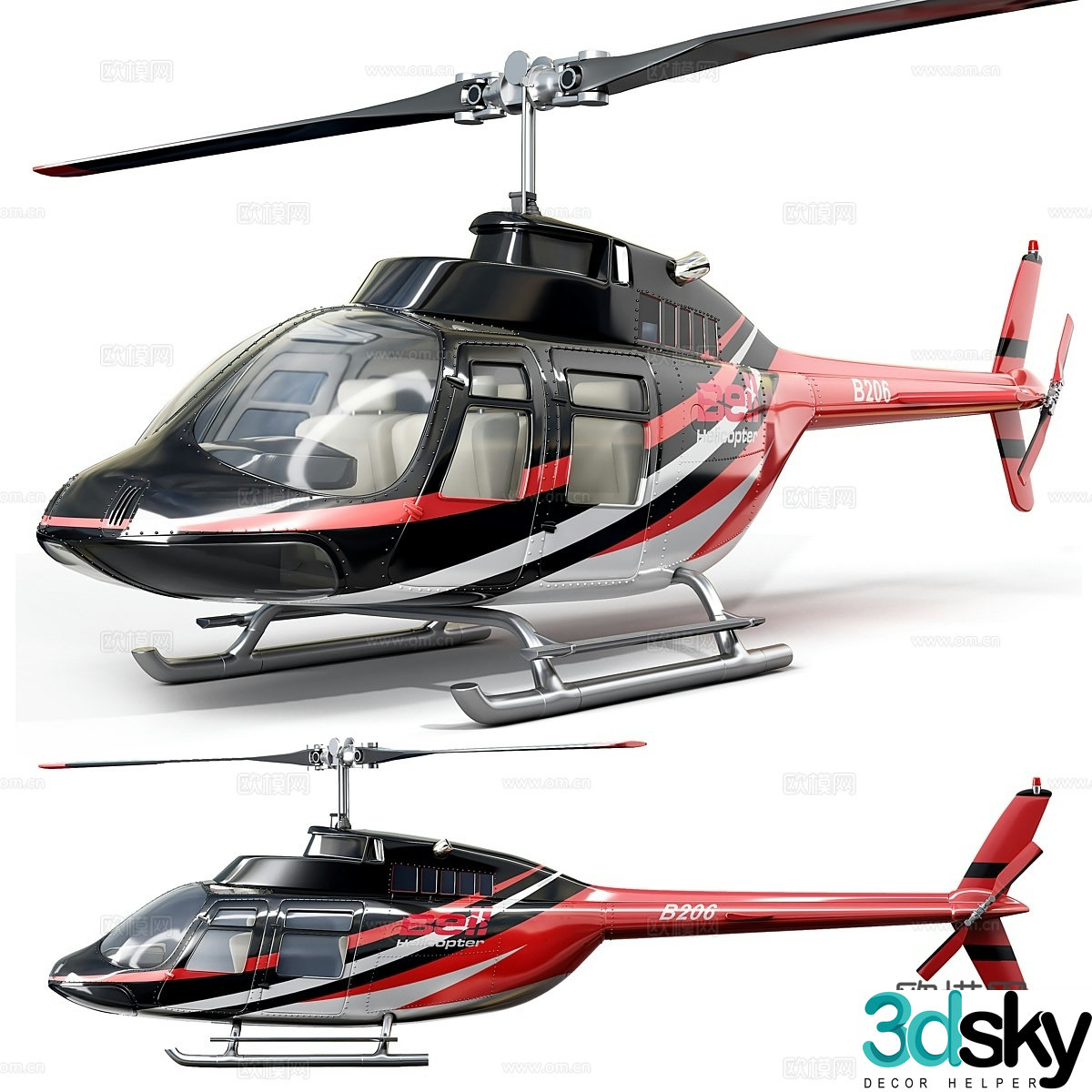 Helicopter bell 2063d model