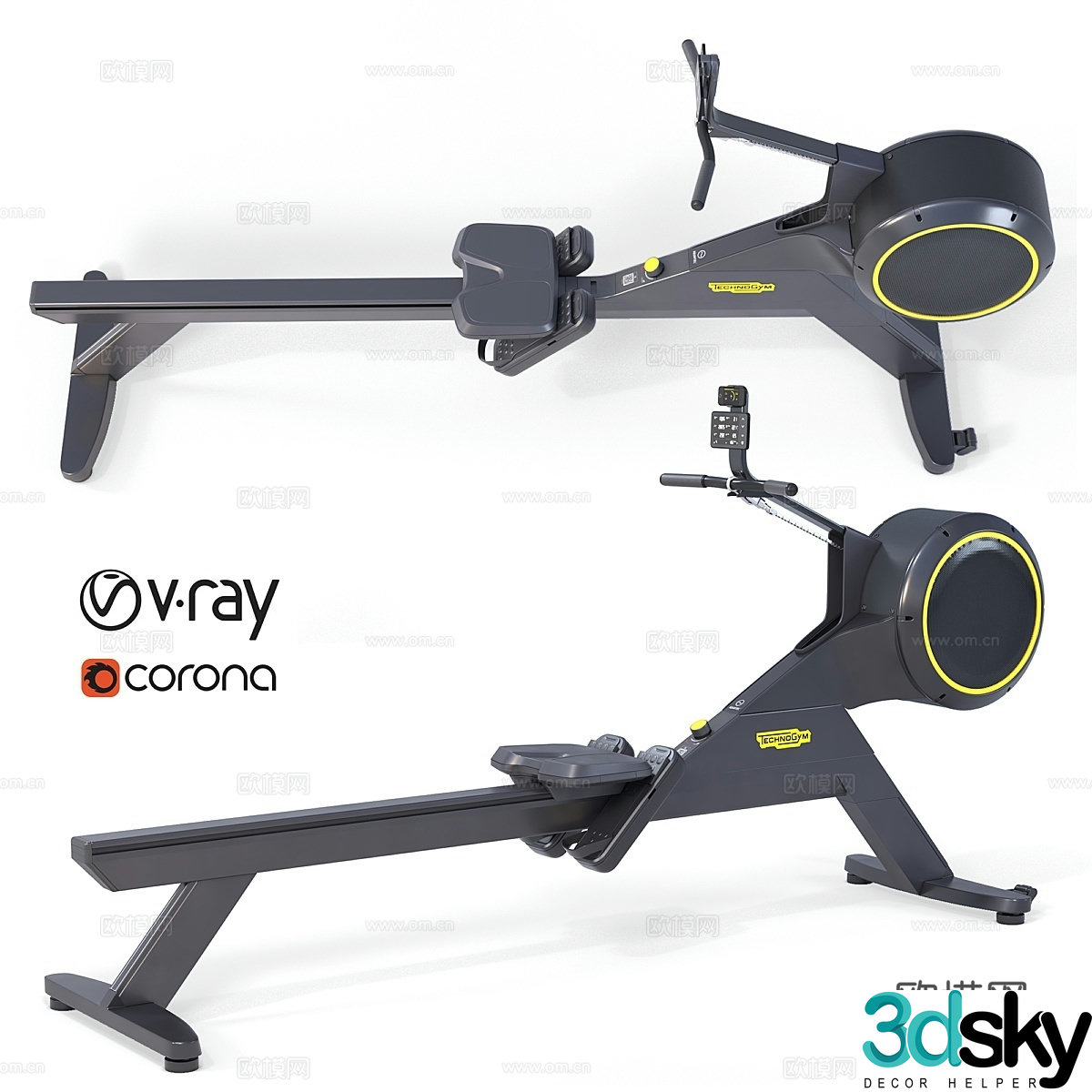 Skillrow rowing machine 3d model