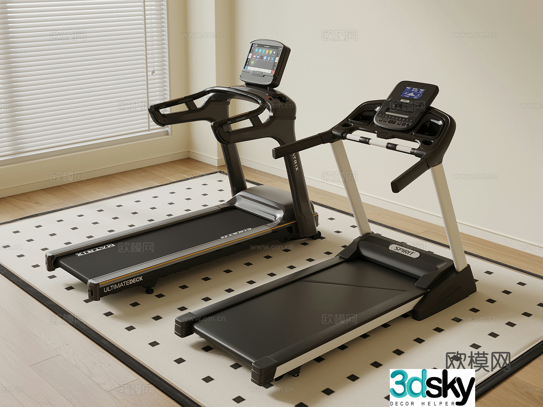 Modern treadmill 3d model