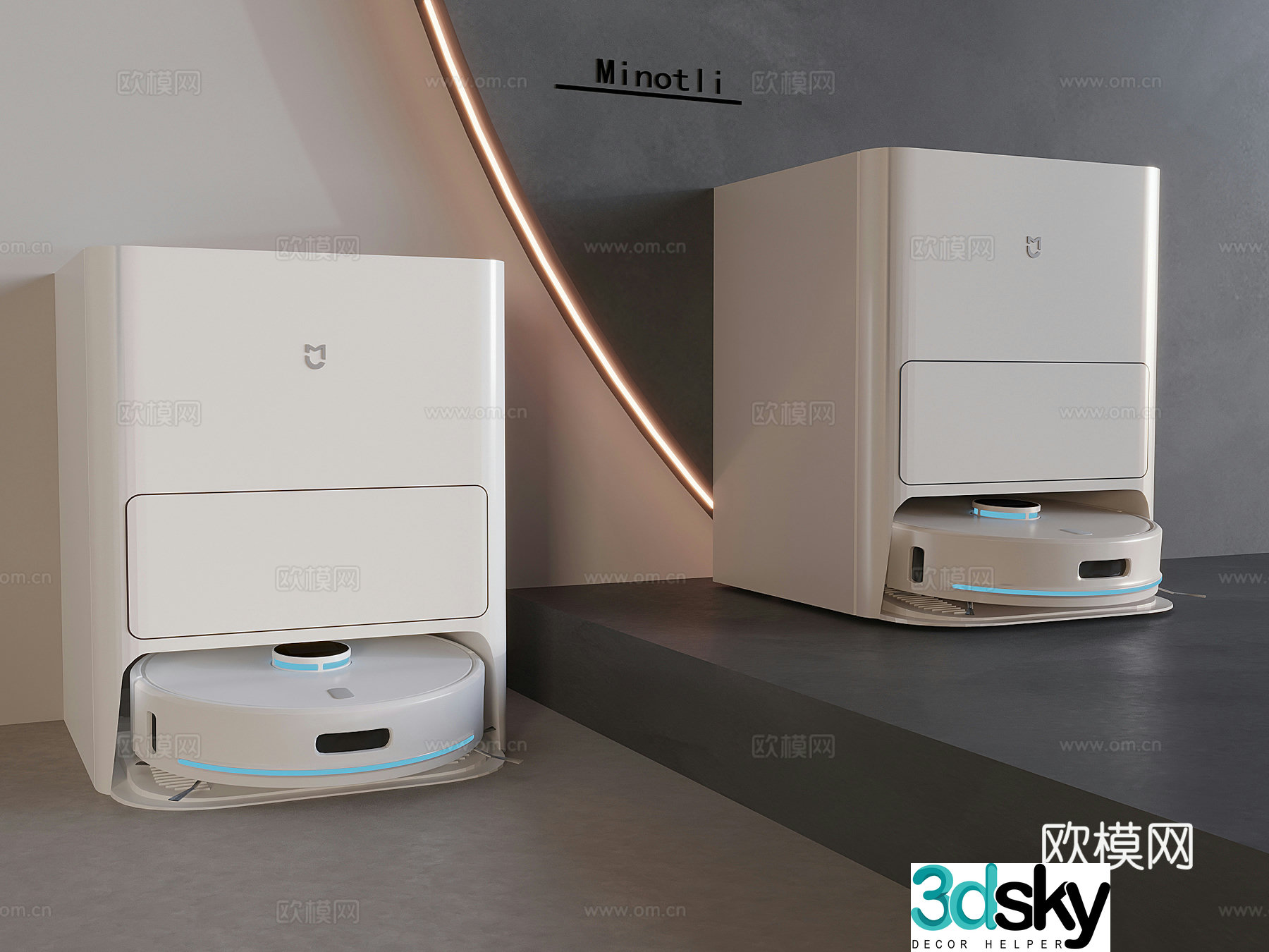 Sweeping robot floor washing machine washing and stripping integrated mopping machine 3D model