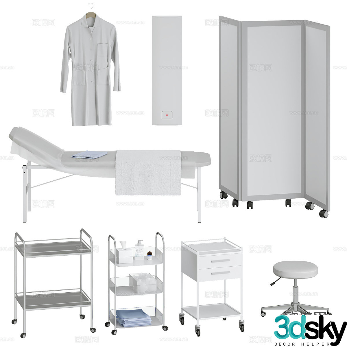 Modern medical office furniture 3d model