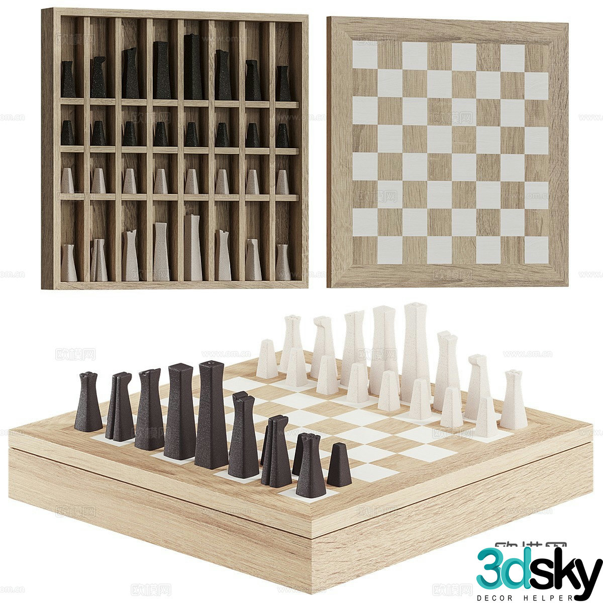 Modern Piazza Castello chessboard 3d model