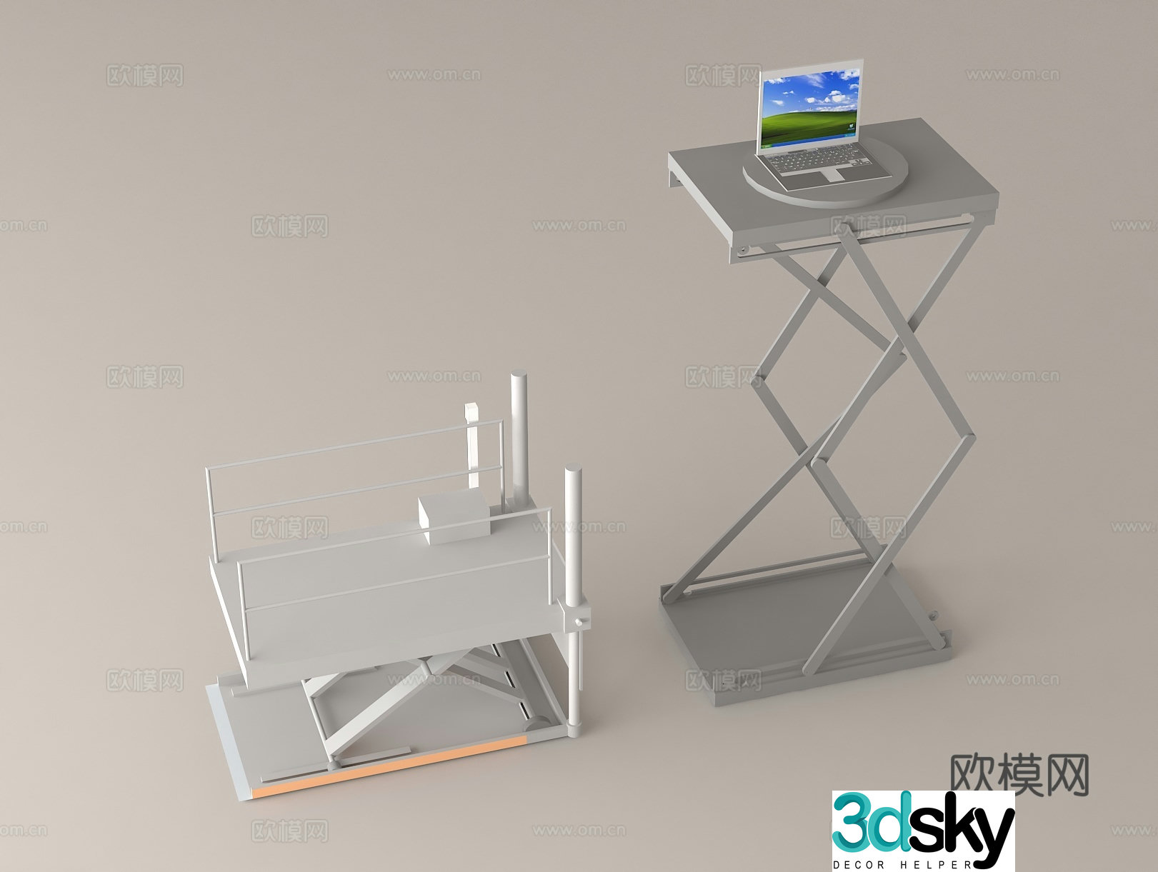 Lifting workbench, office lifting table, industrial lifting table, lifting machinery 3D model