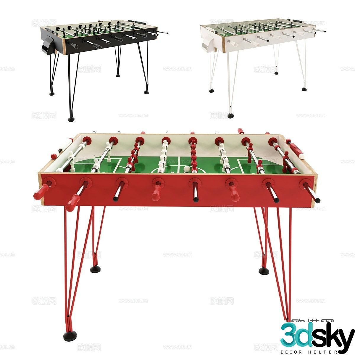 Apollo table football table 3d model