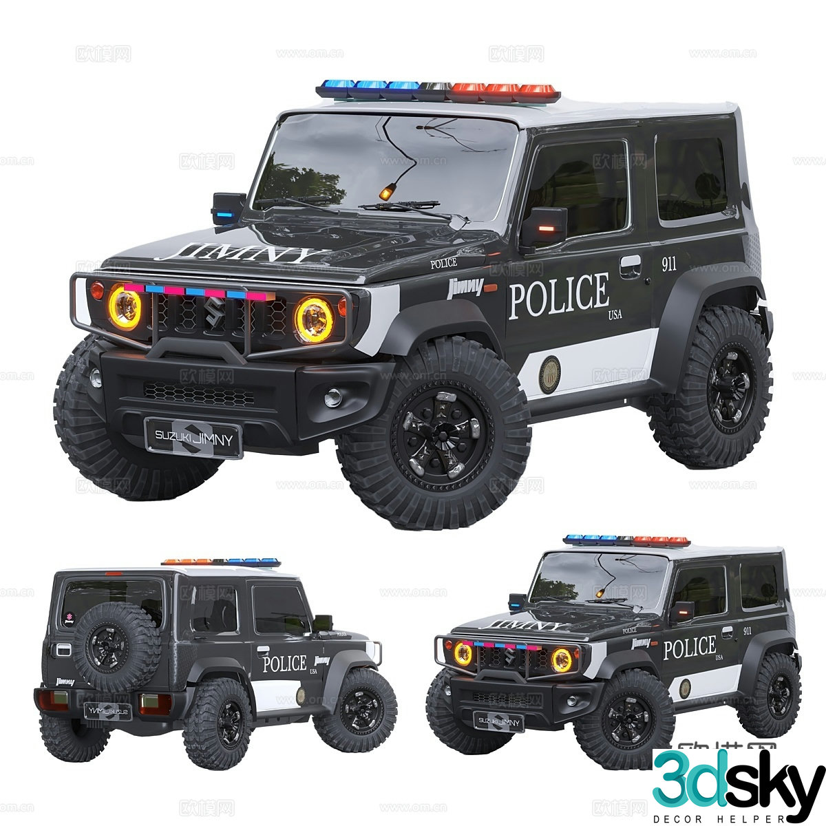 Suzuki Jimny police car 3d model