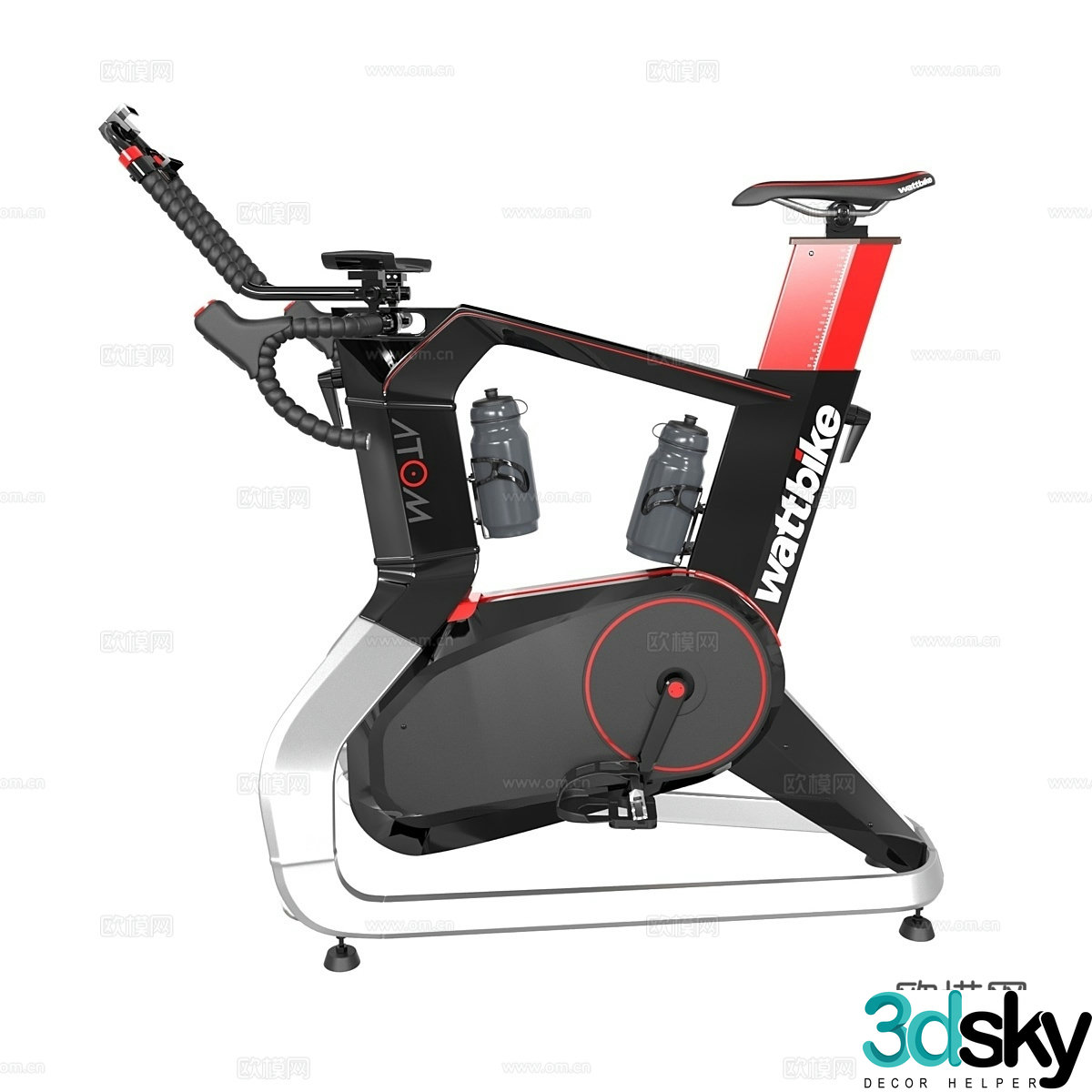watt bike atomic ride fitness trainer 3d model