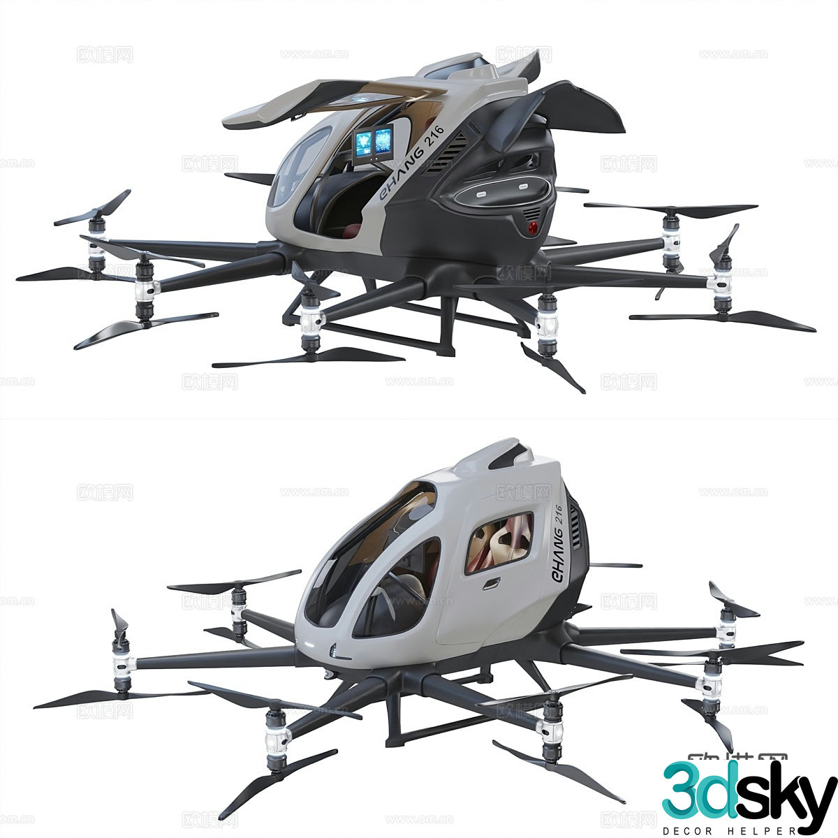 Ehang flying taxi 3d model