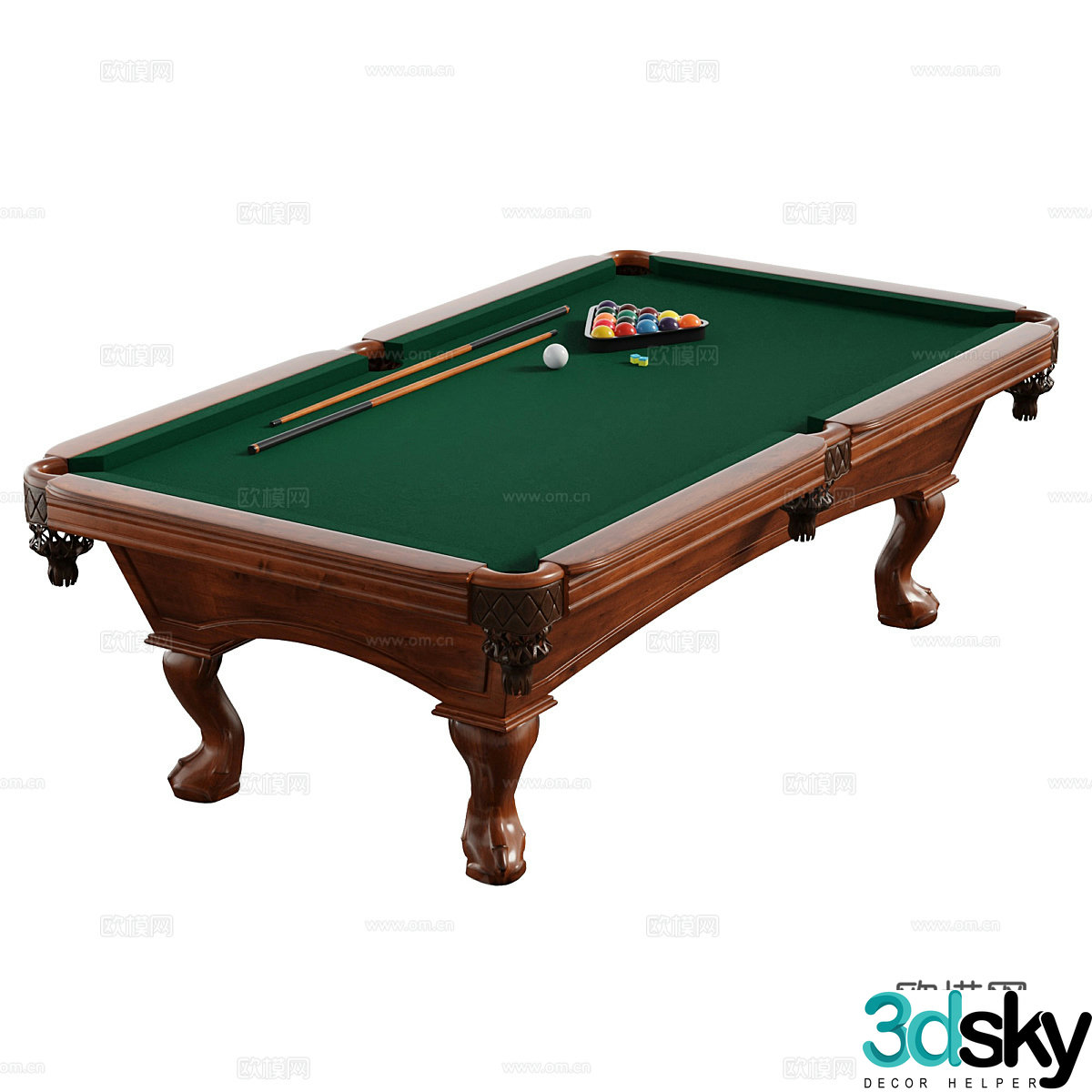American pool table 3d model